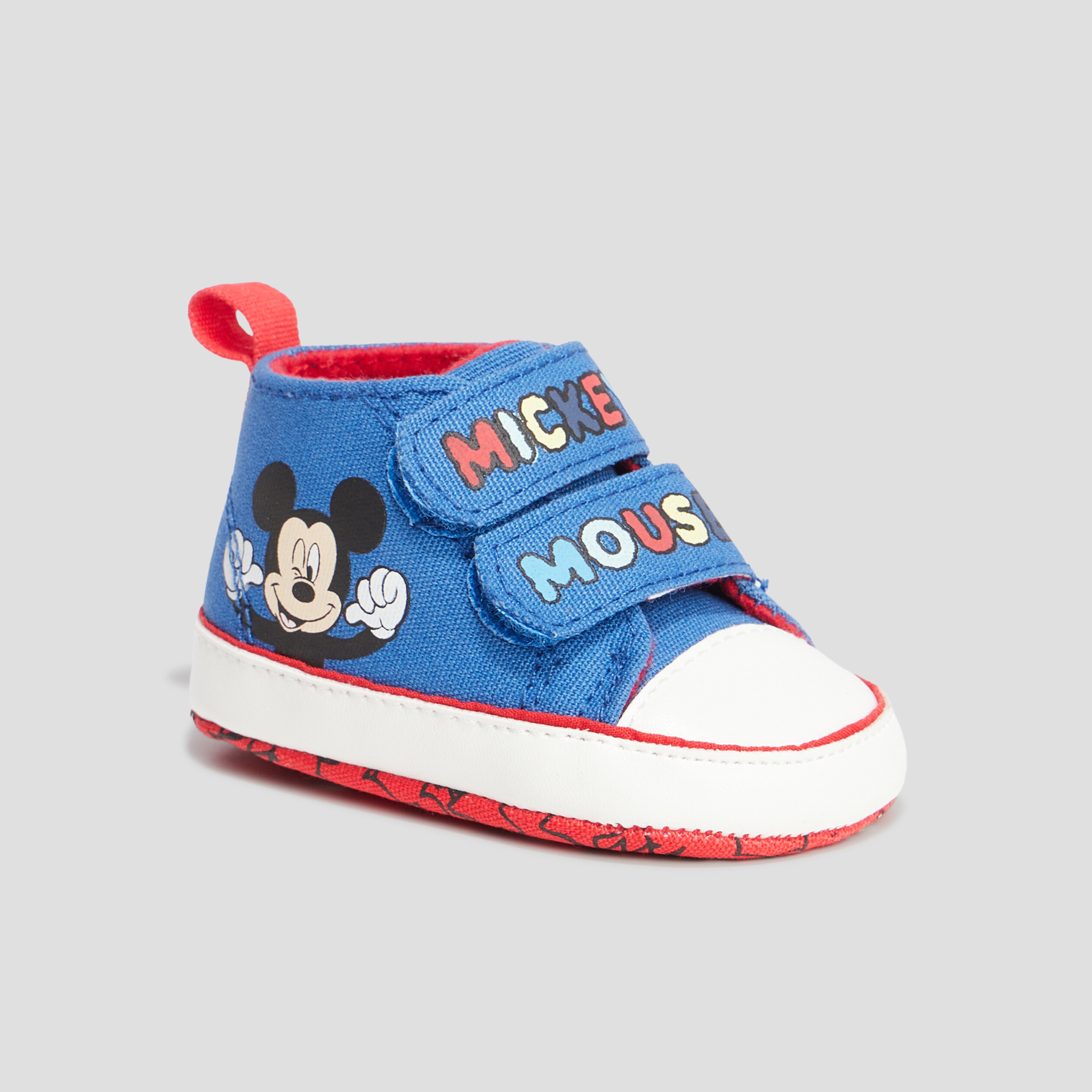 chaussons bebe garcon bottillons a zip en jersey imprimes bleu garcon