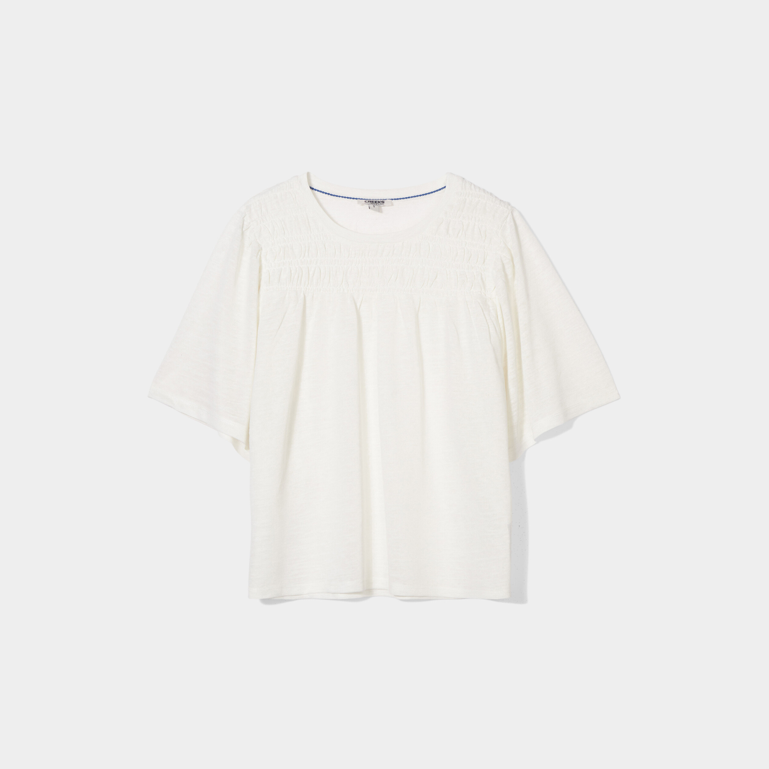 t shirt manches courtes volantees creeks blanc femme T-shirt manches courtes volantées Creeks blanc femme