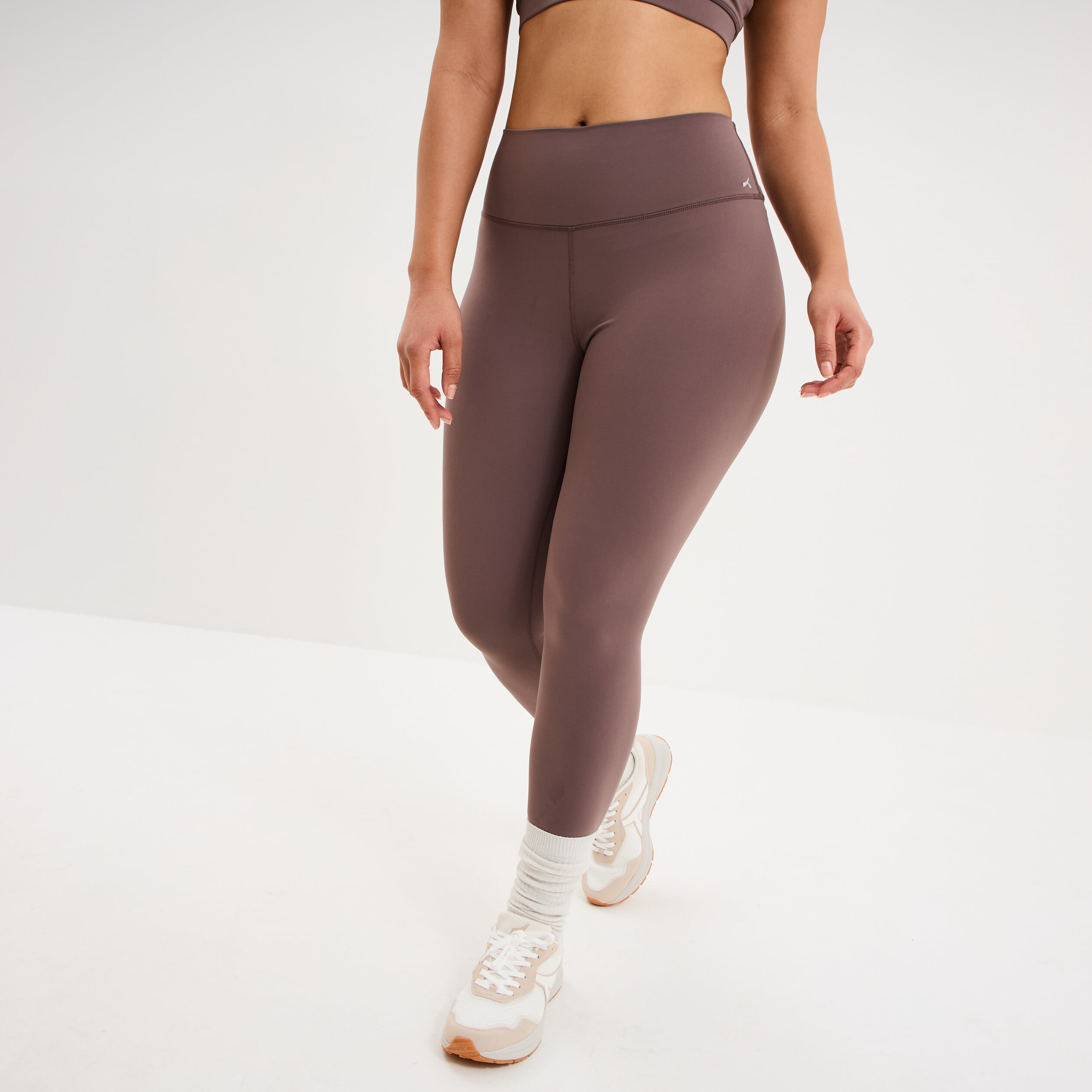 Legging de sport gainant taille haute mauve femme
