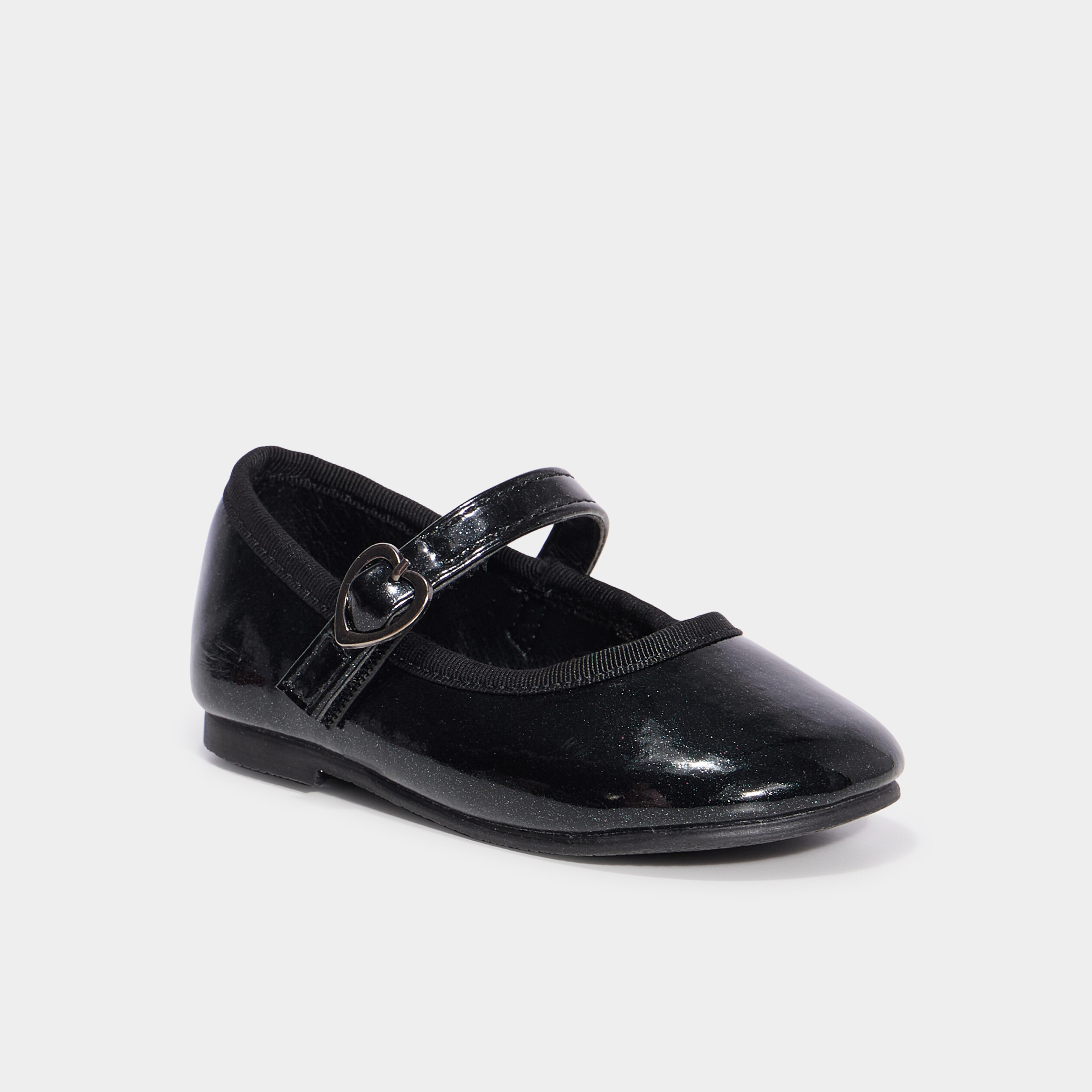 Ballerines vernies à paillettes noir bébé fille