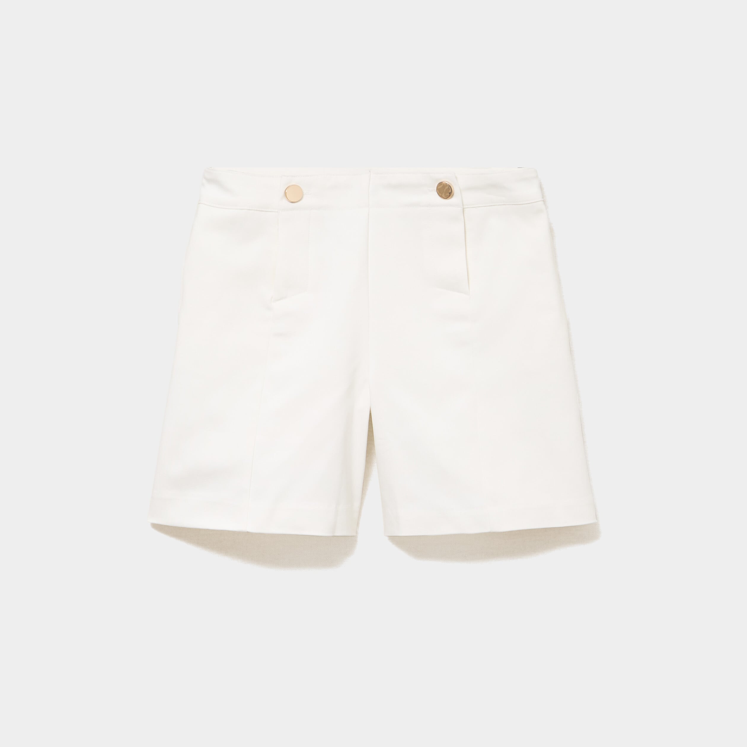 Short droit &agrave; pont blanc femme