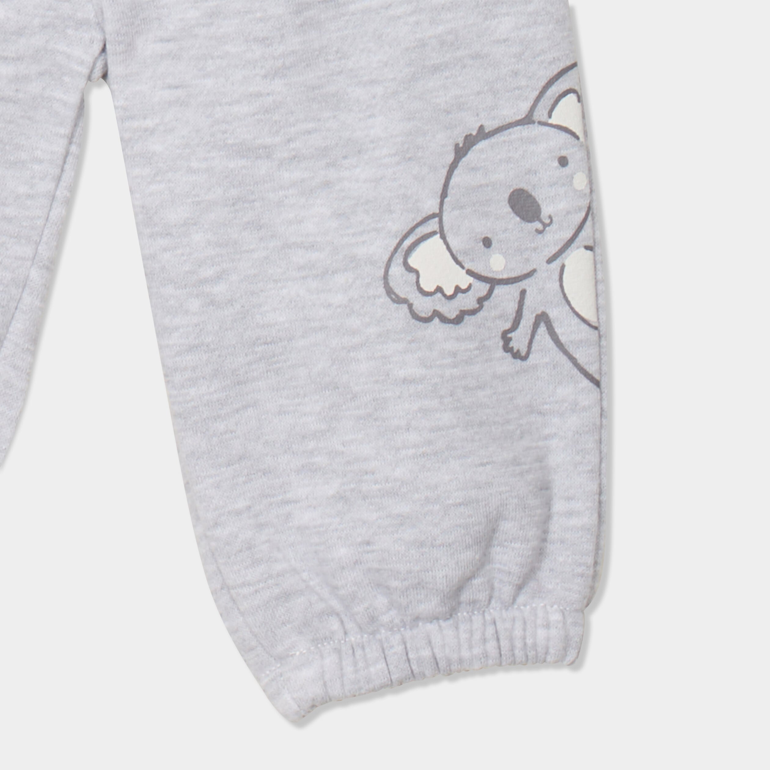 Ensemble 3 pi&egrave;ces avec bonnet coton gris clair b&eacute;b&eacute;