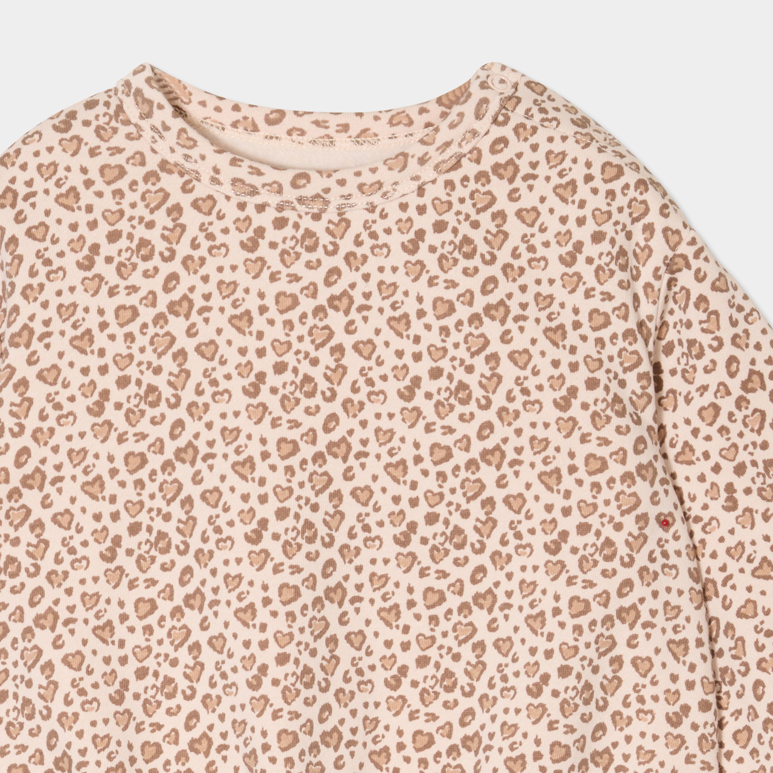 sweat oversize manches longues col rond creme bebef Sweat oversize manches longues col rond creme bébé fille