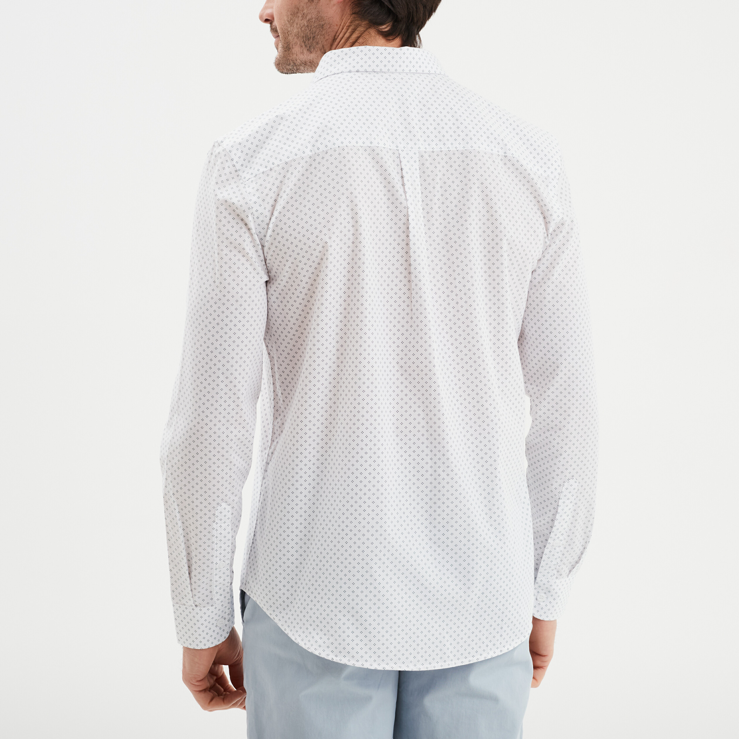 Chemise droite repassage facile blanc homme