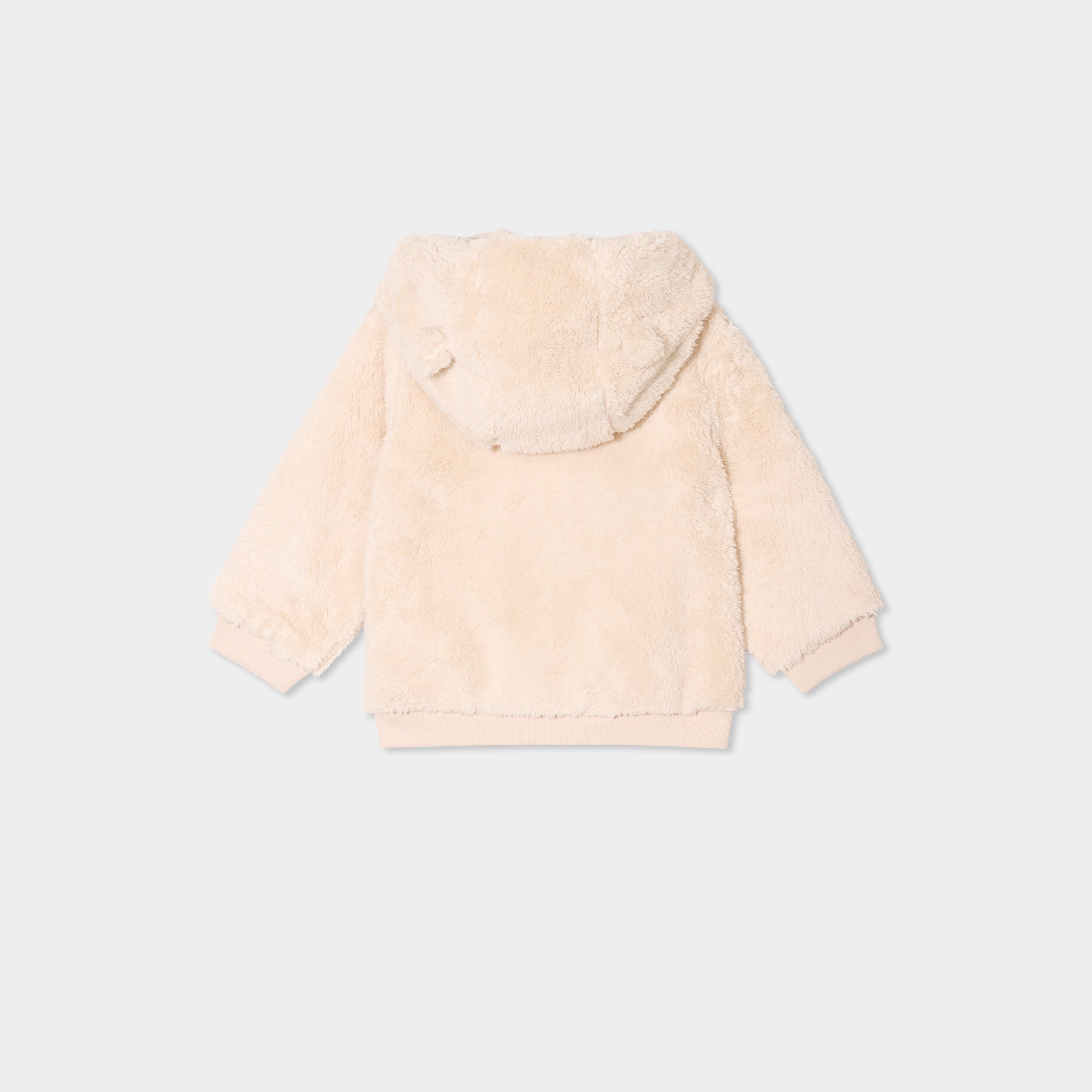 gilet zippe effet polaire a capuche beige bebeg Gilet zippé effet polaire à capuche beige bébé garçon