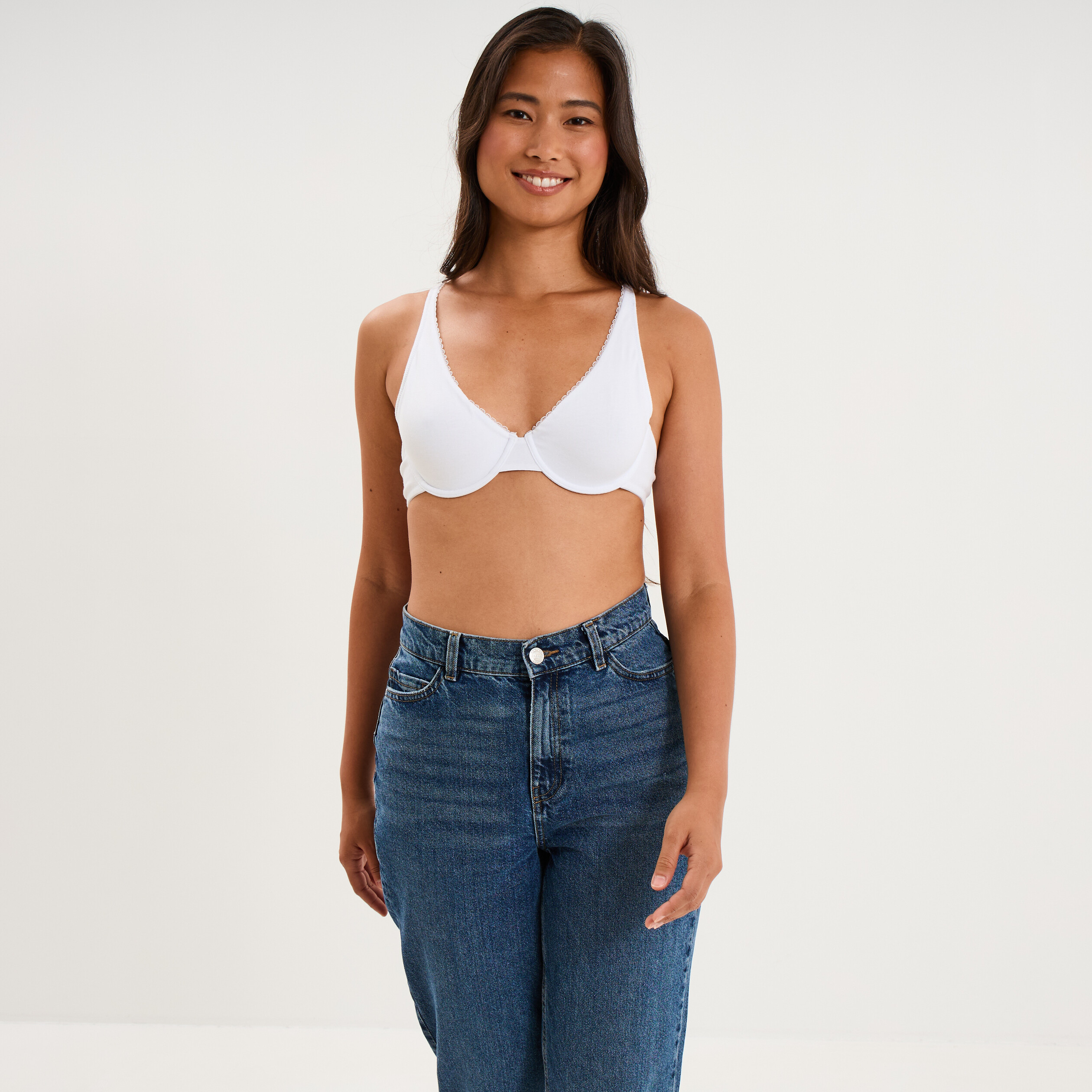 Soutien-gorge foulard coton majoritaire blanc femme
