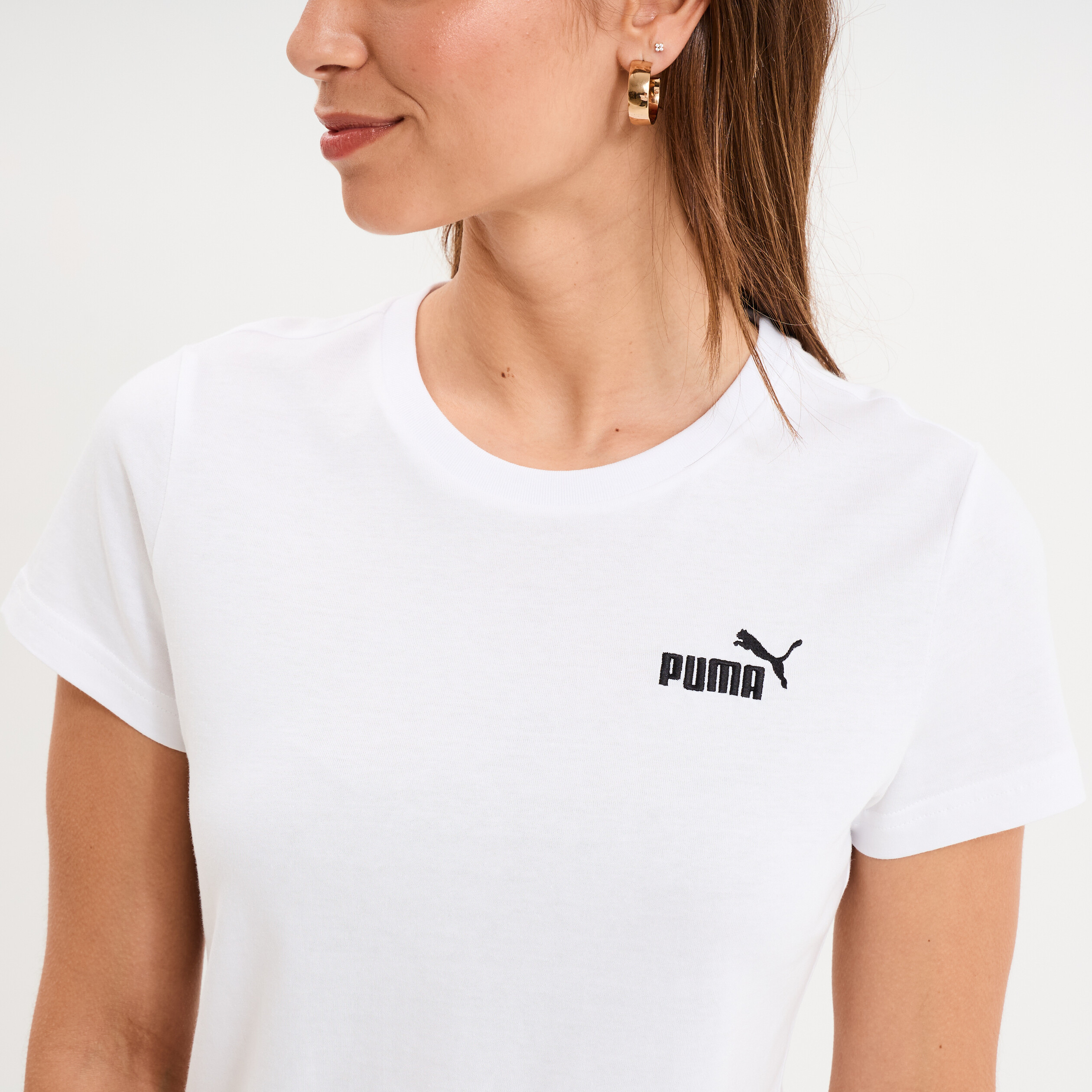 T-shirt manches courtes coton Puma blanc femme