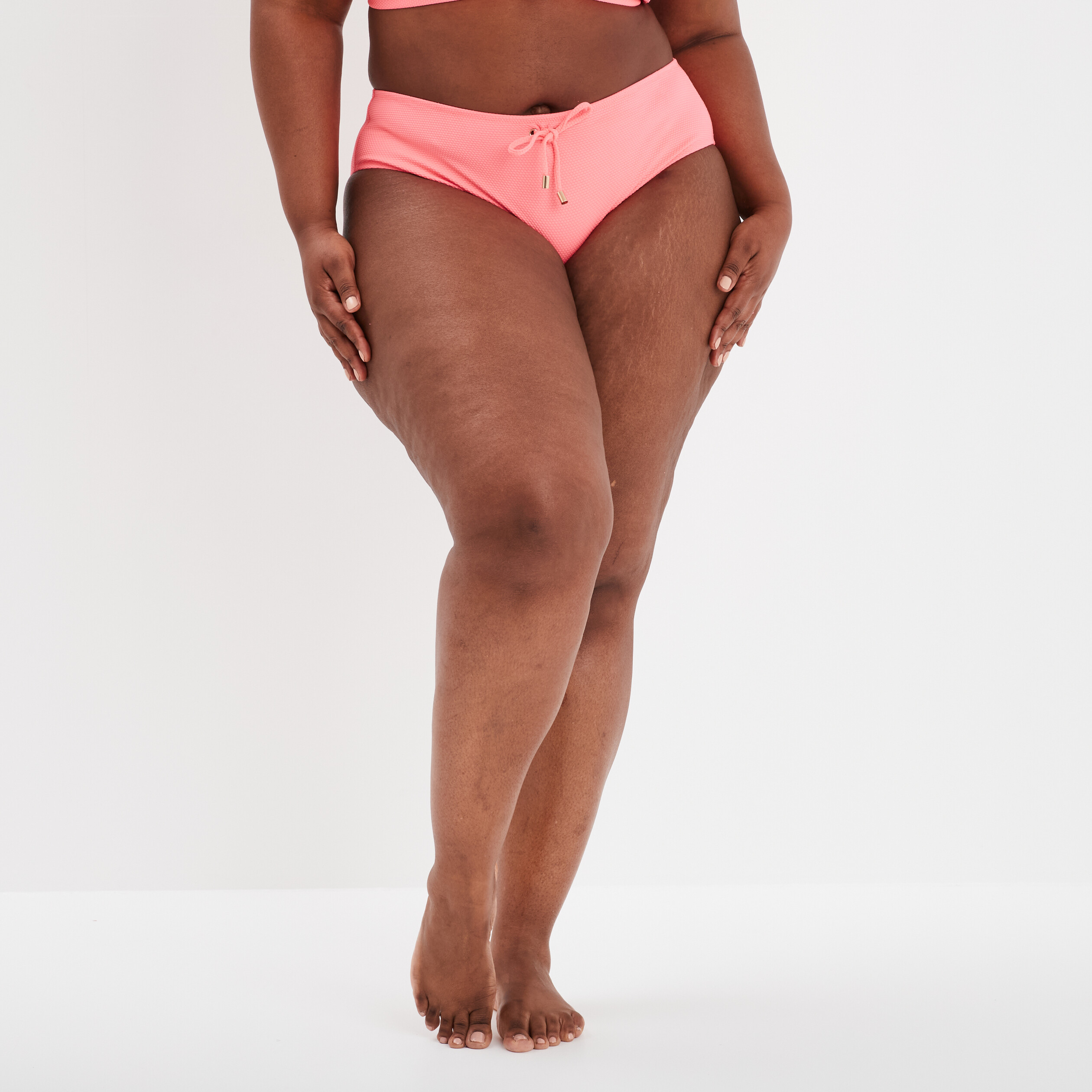 Bas de maillot de bain orange corail femme grande taille