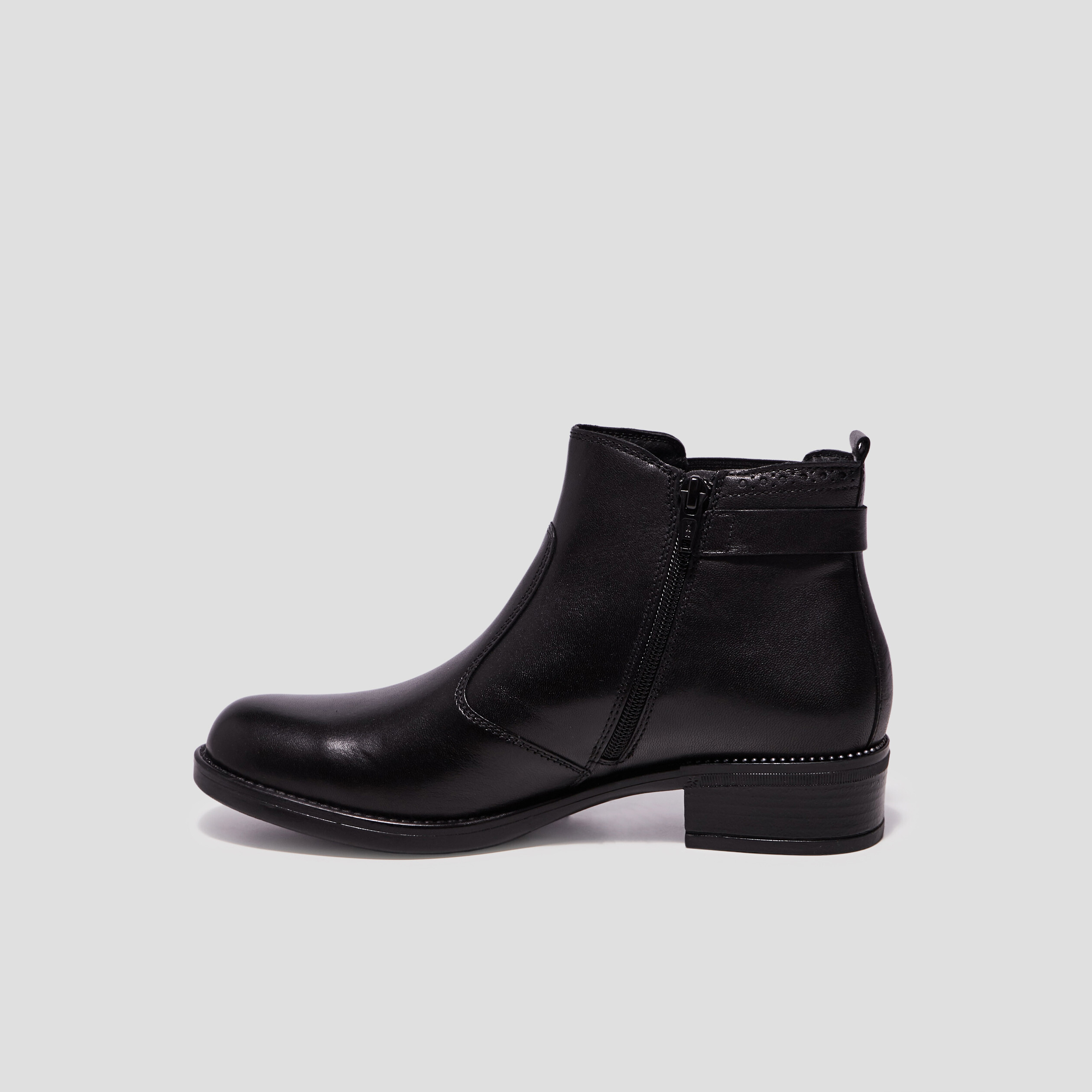bottines en cuir zippees chelsea noir fille Bottines en cuir zippées chelsea noir fille