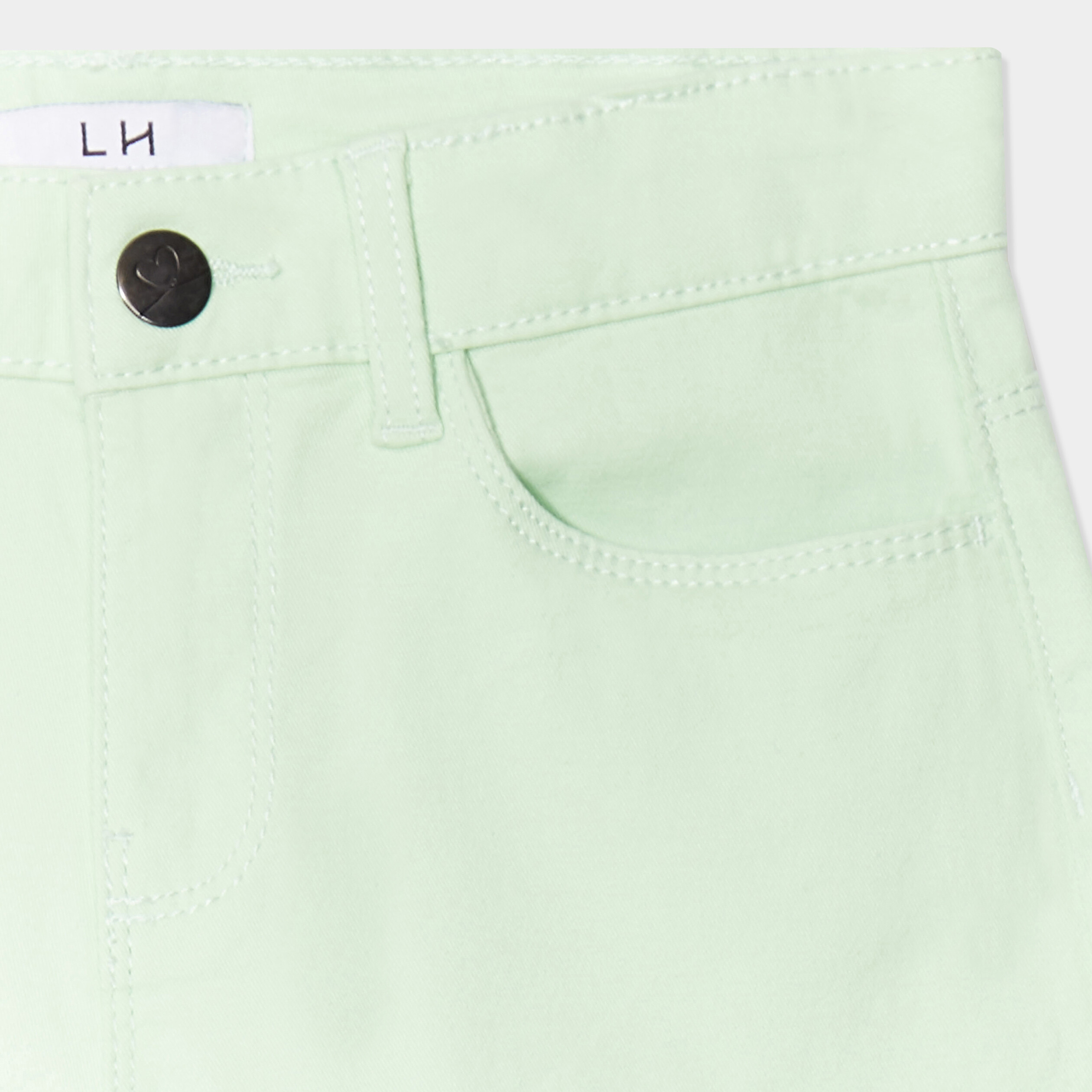 short ajuste en twill vert clair fille Short ajusté en twill vert clair fille
