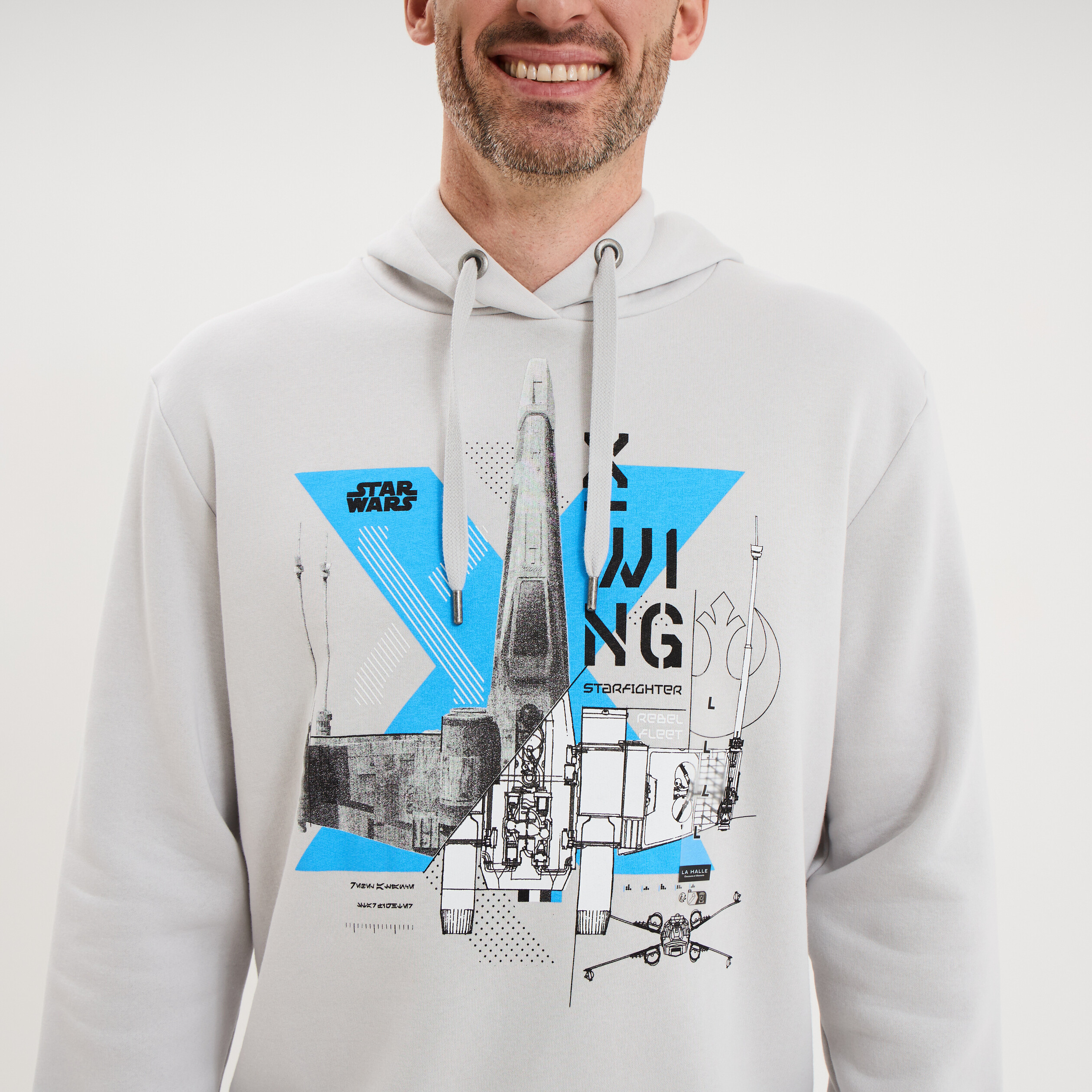 Sweat hoodie molleton Star Wars gris homme