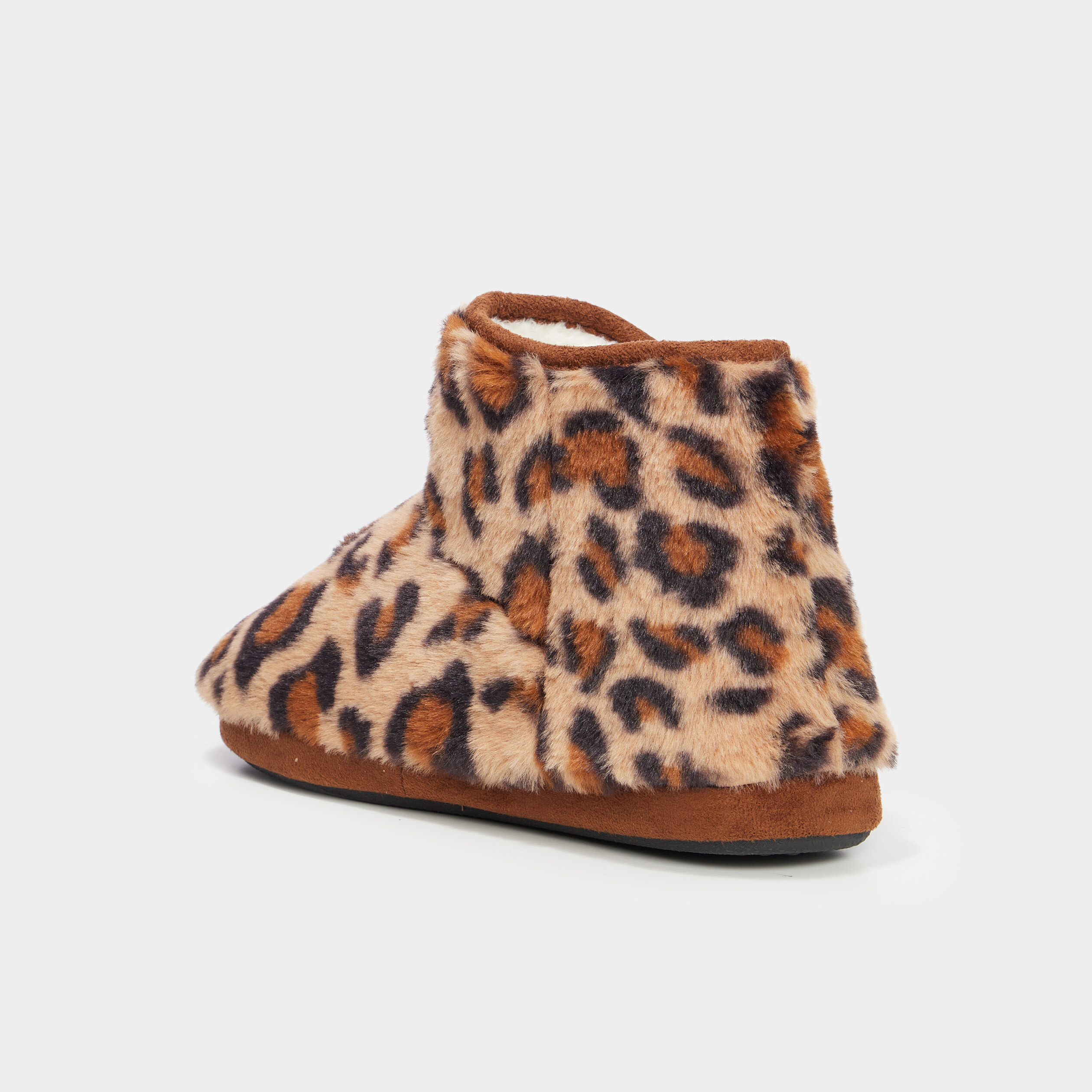 Chaussons forme bottines fourr&eacute;es noir femme