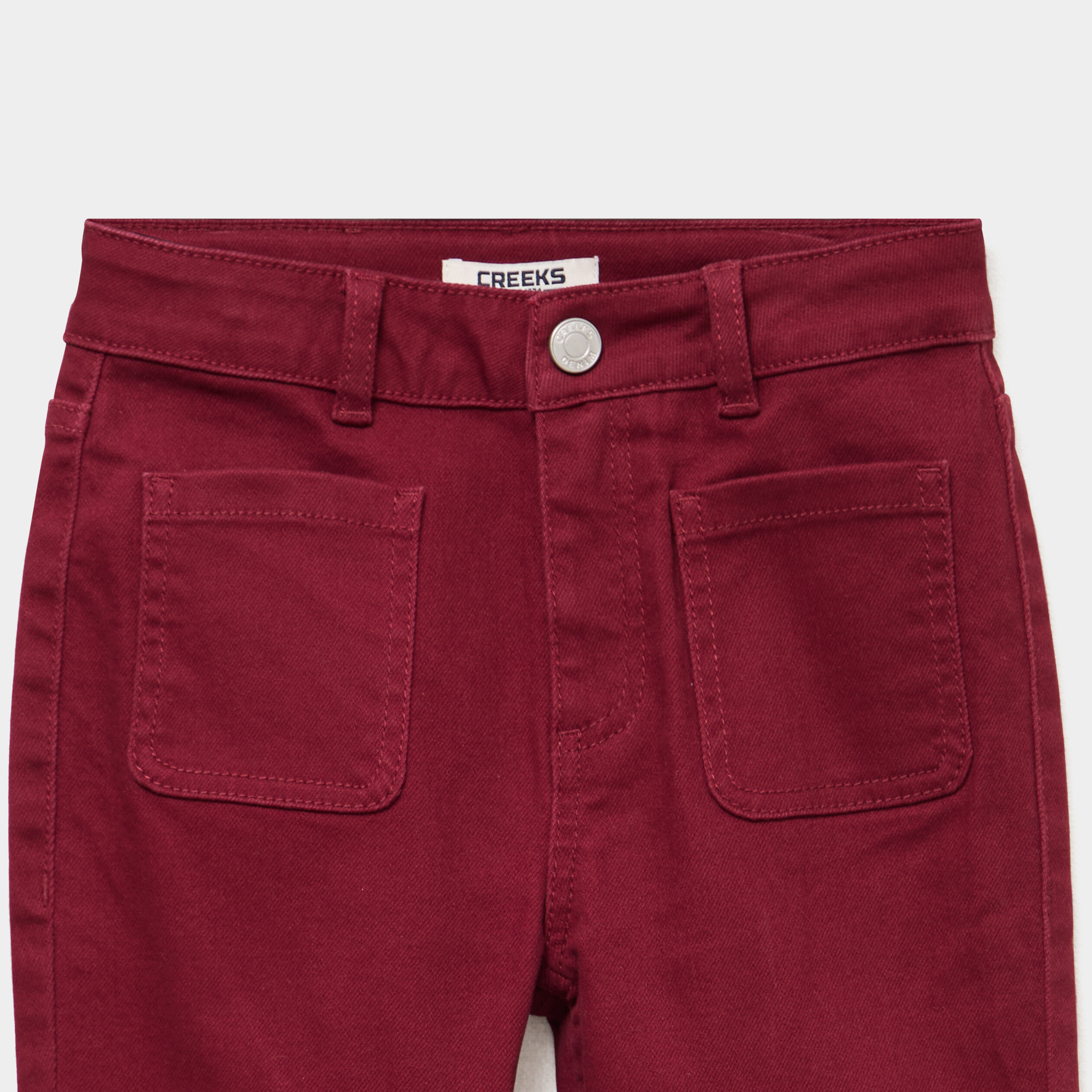 Pantalon bootcut twill 4 poches bordeaux fille