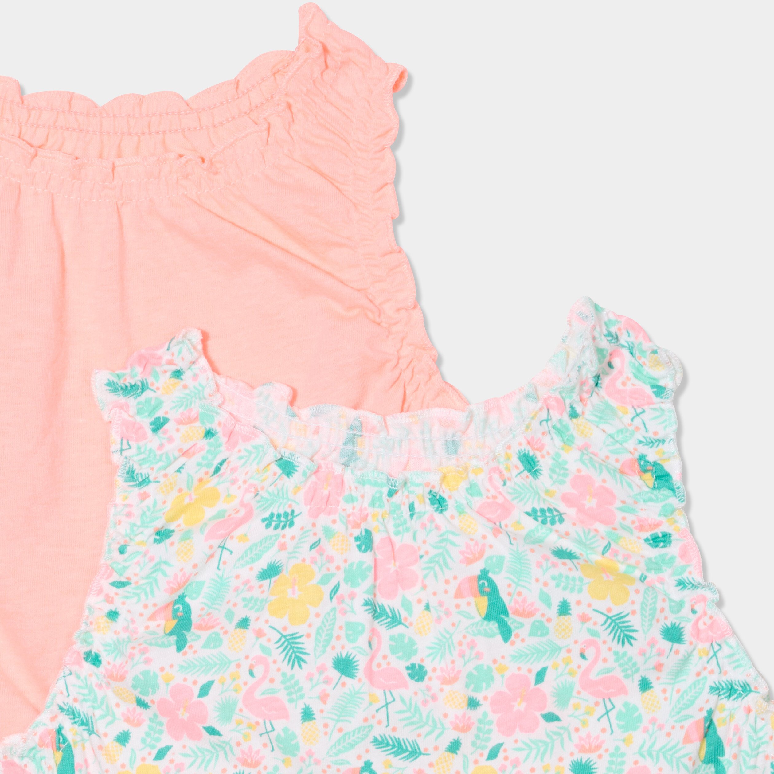 lot 2 debardeurs coton majoritaire blanc bebef Lot 2 débardeurs coton majoritaire blanc bébé fille