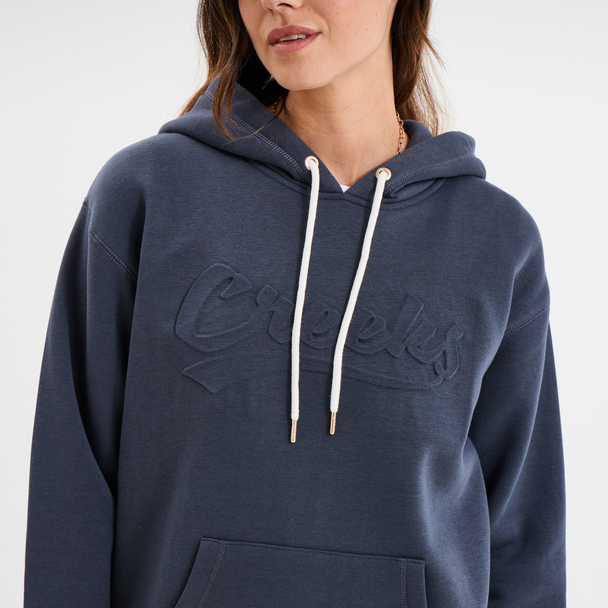 Sweat &agrave; capuche hoodie bleu fonc&eacute; femme
