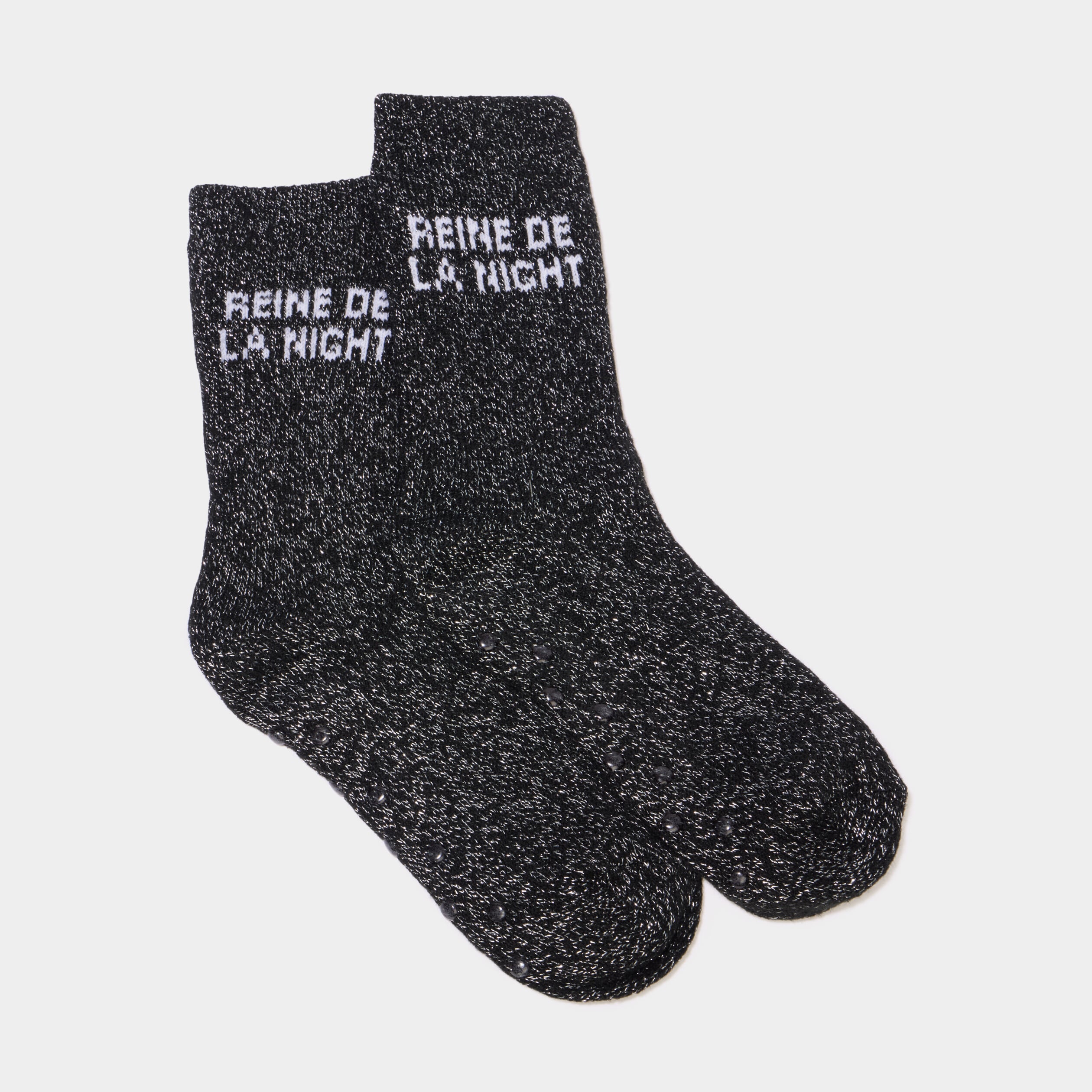 Chaussettes d'int&eacute;rieur La queen noir femme