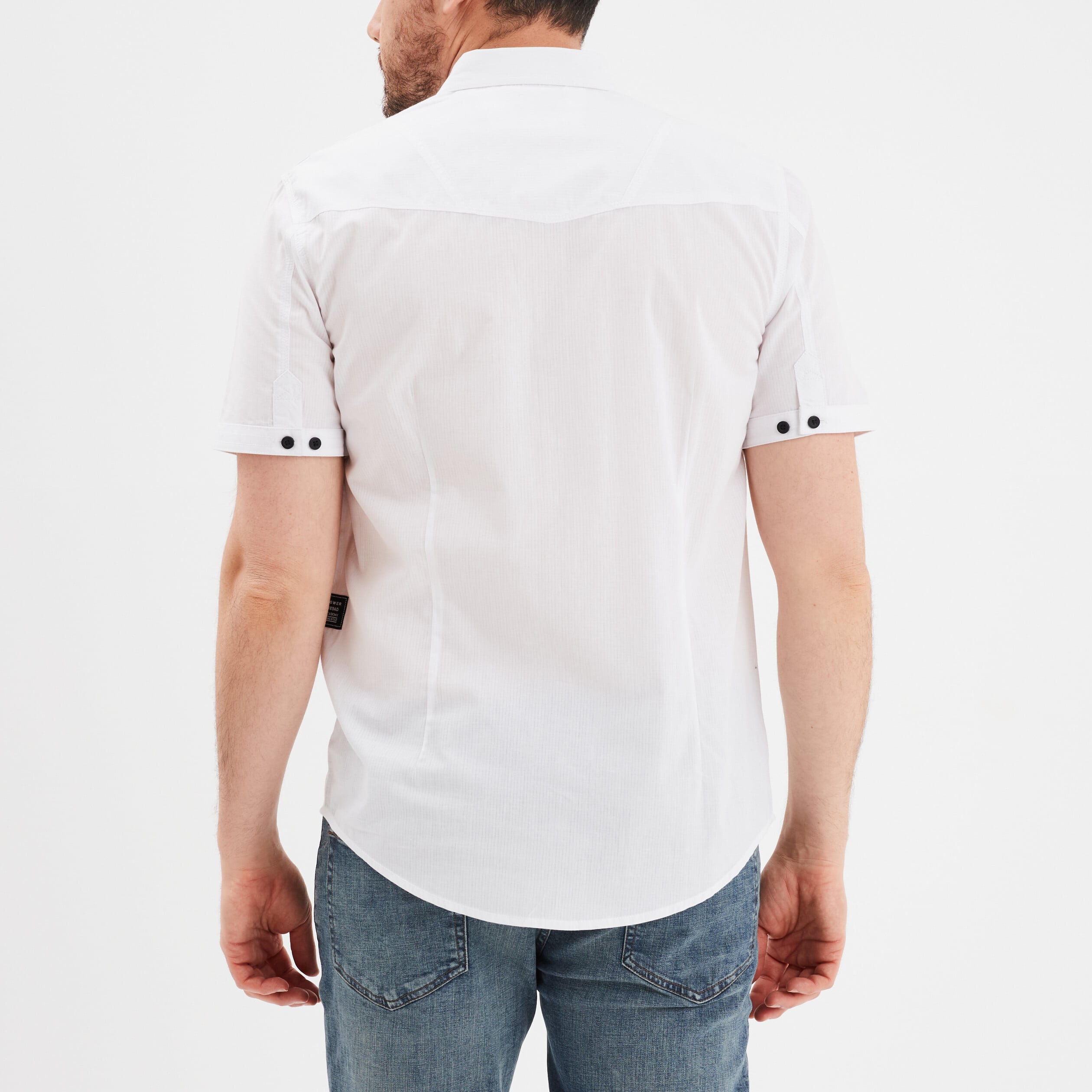 Chemise manches courtes &agrave; poches Liberto blanc homme