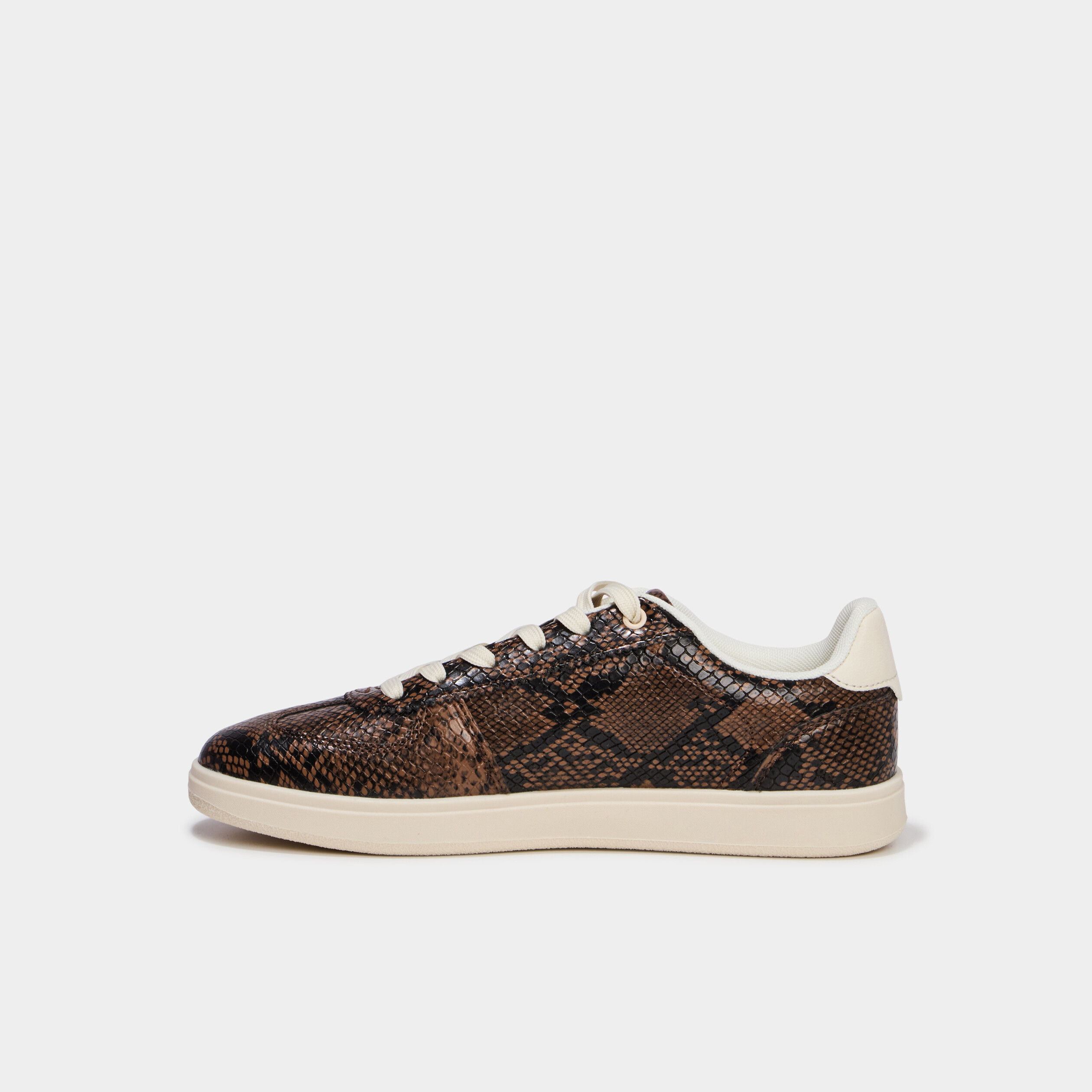 Baskets en similicuir &agrave; lacets multicolore femme