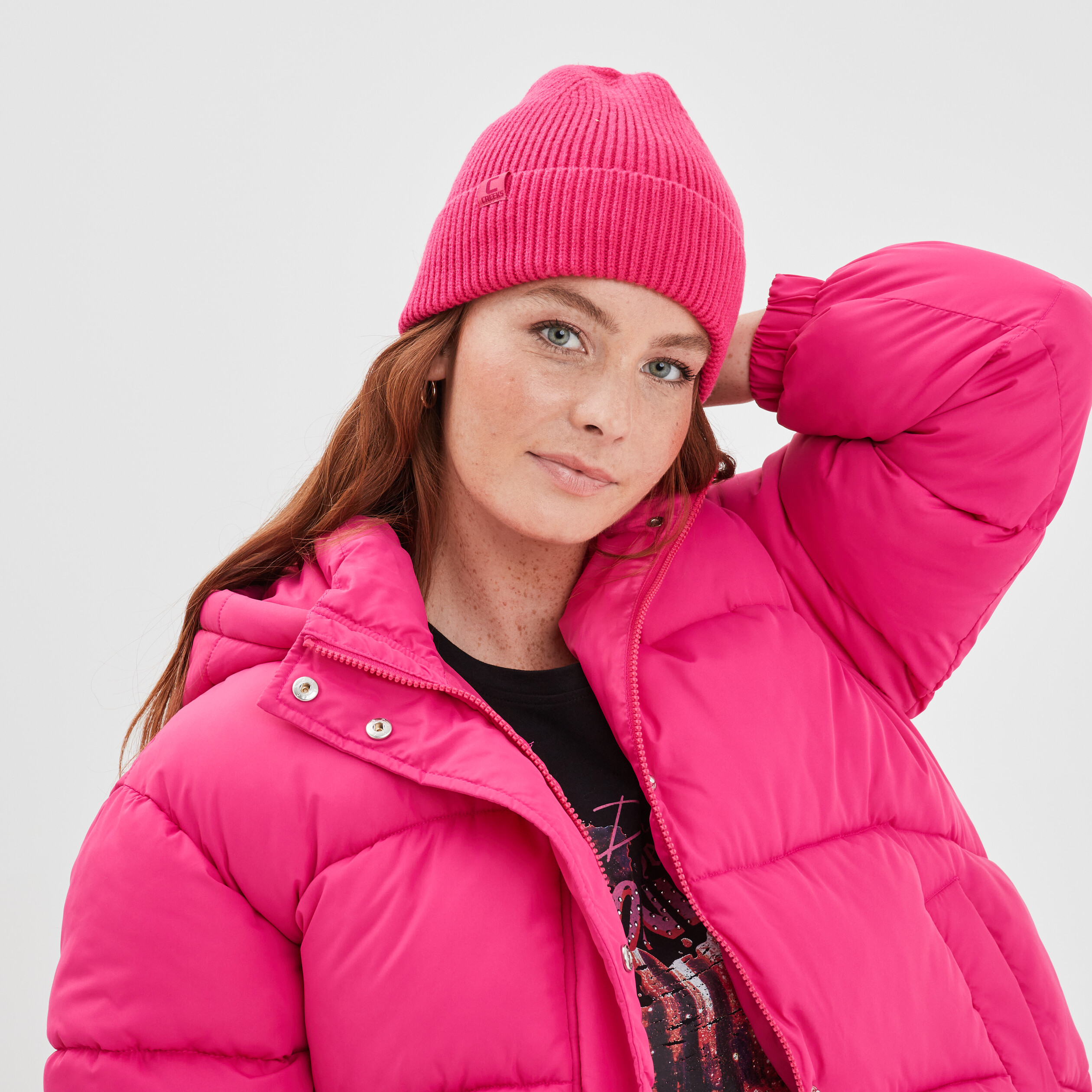 Bonnet tricoté Creeks rose fushia femme