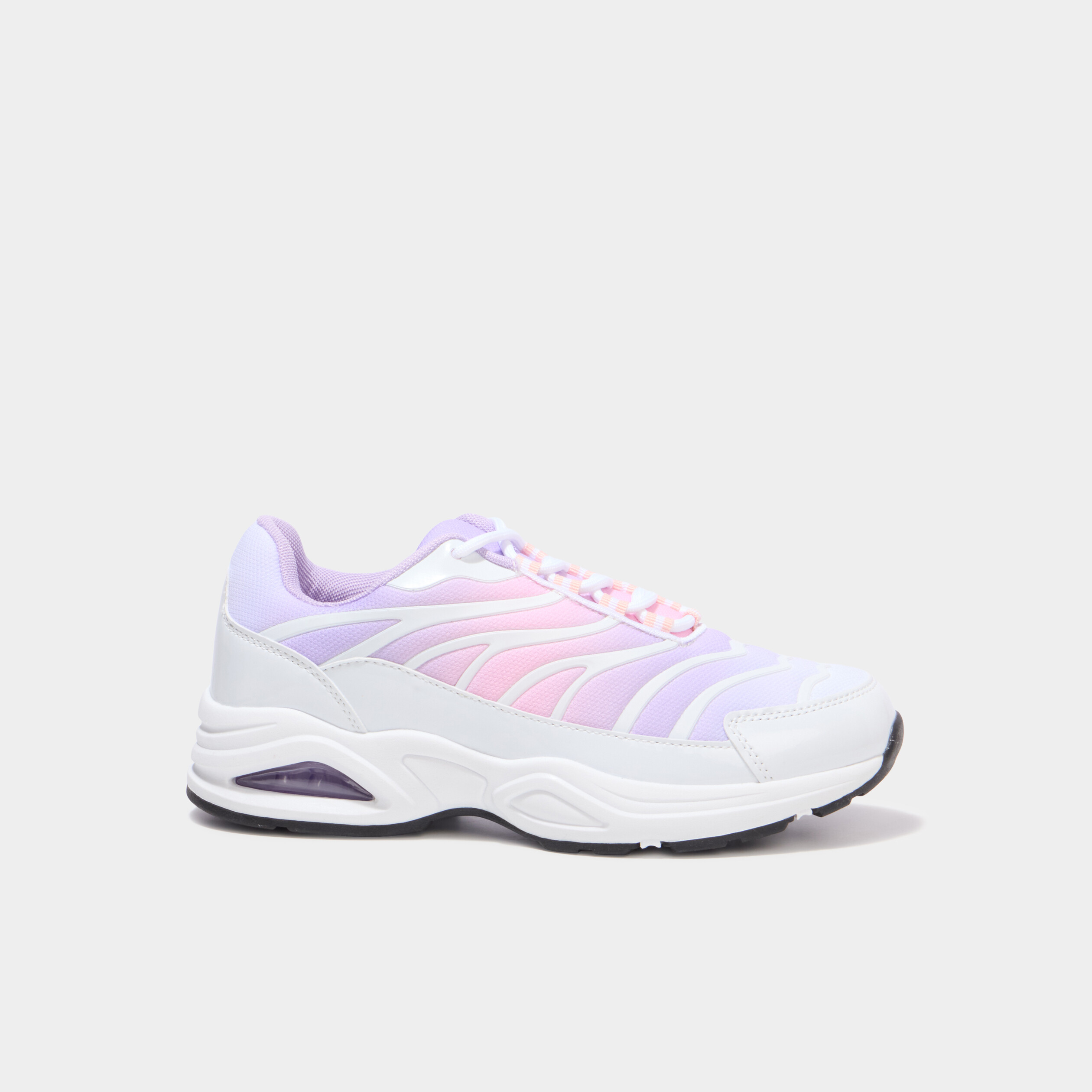 Baskets running &agrave; lacets rose fille