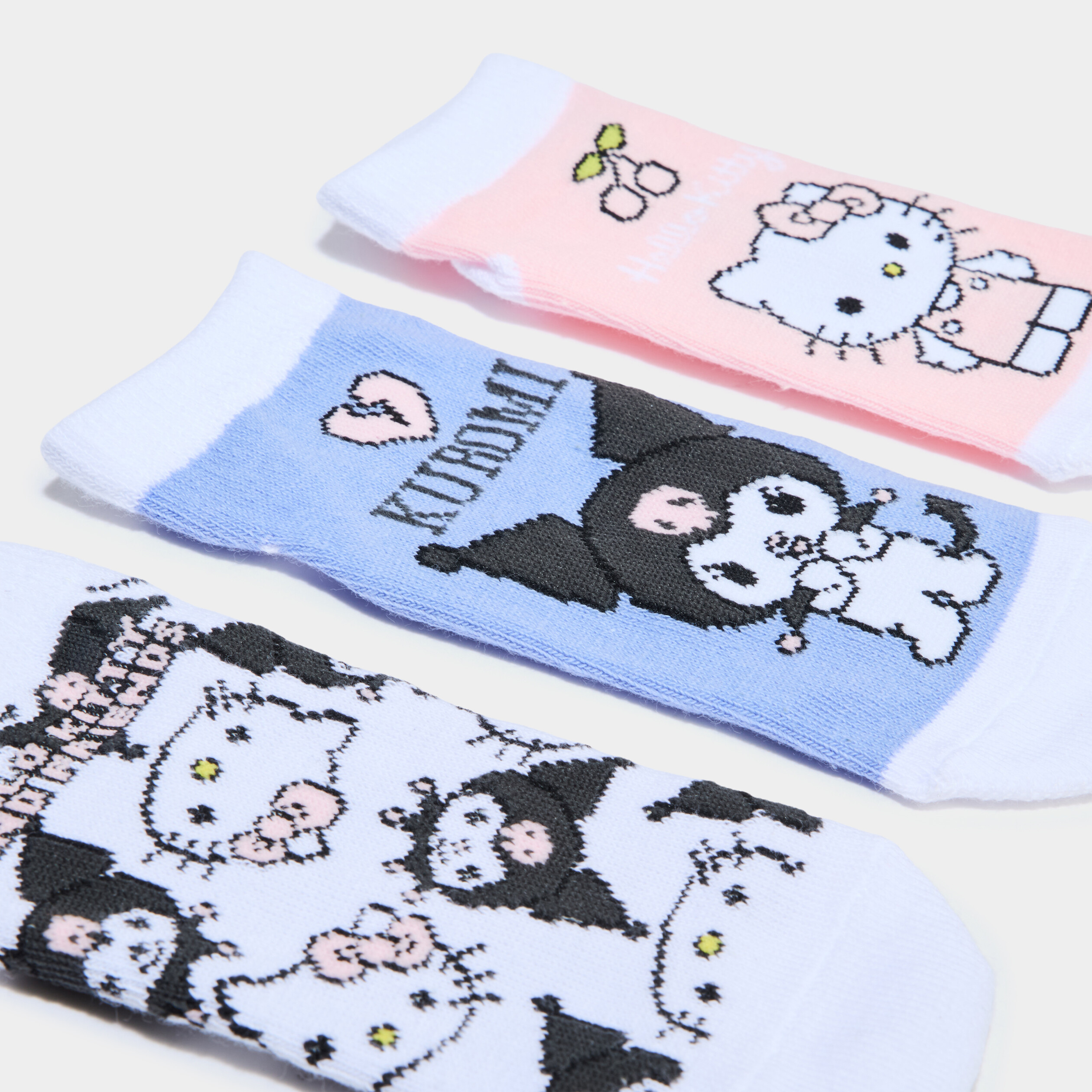 Lot 3 paires chaussettes Hello Kitty multicolore fille
