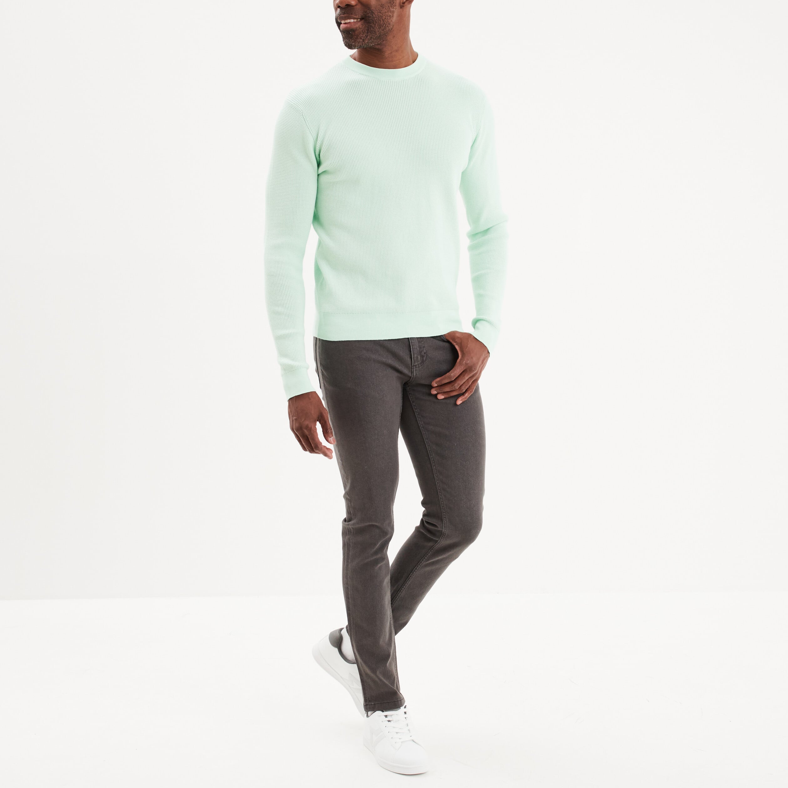 Jeans skinny 5 poches denim gris homme