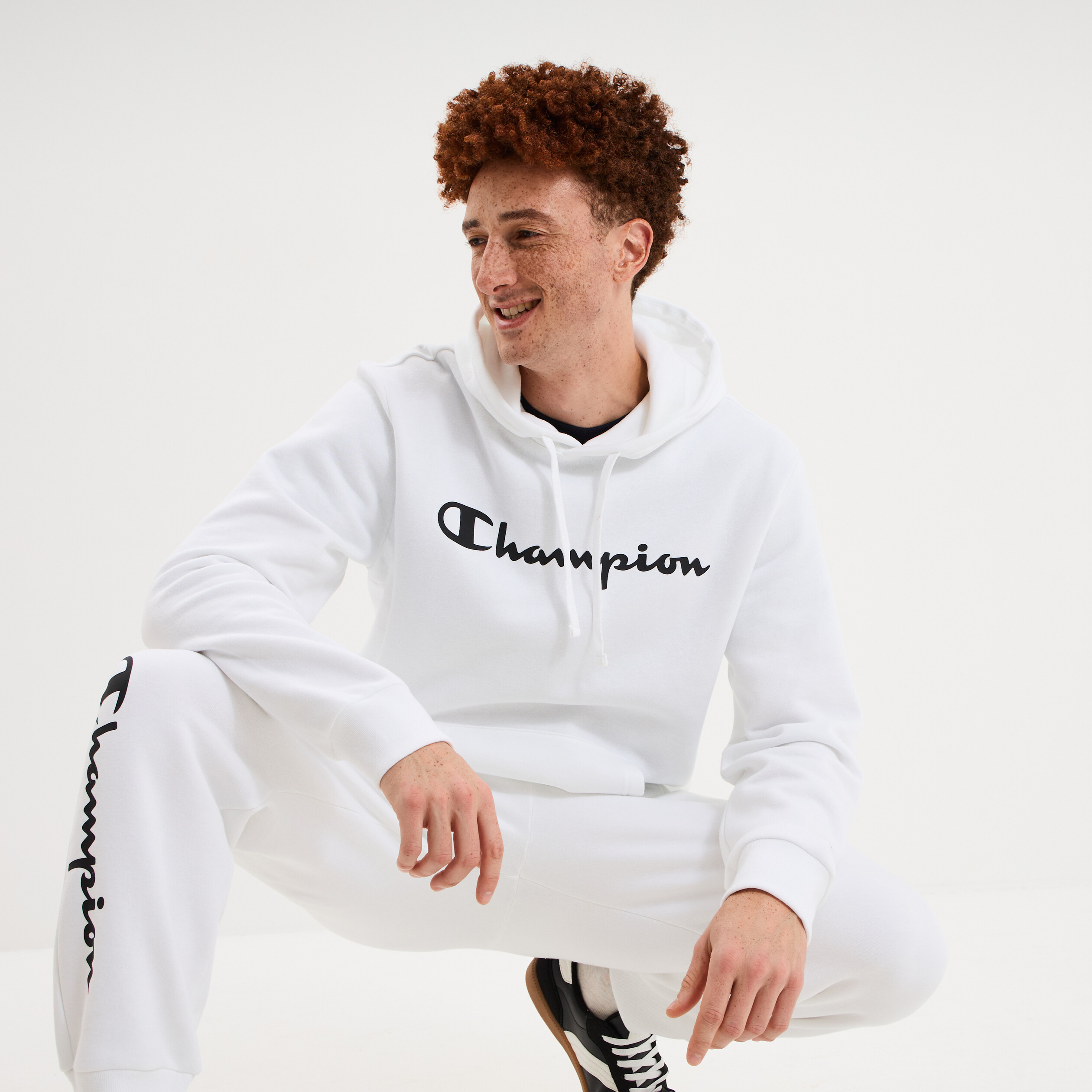Sweat hoodie 1 poche molleton Champion blanc homme