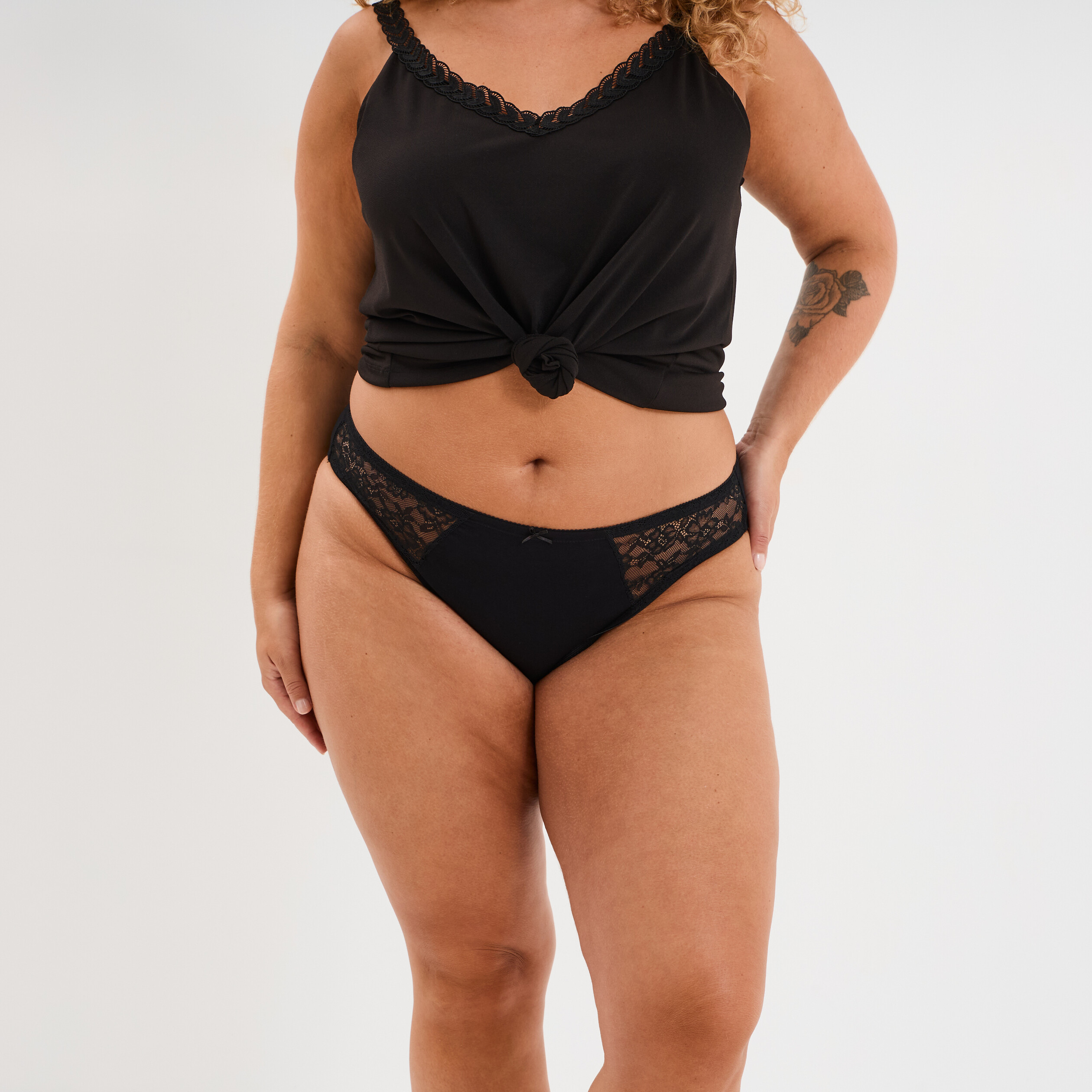 Culotte coton majoritaire noir femme grande taille