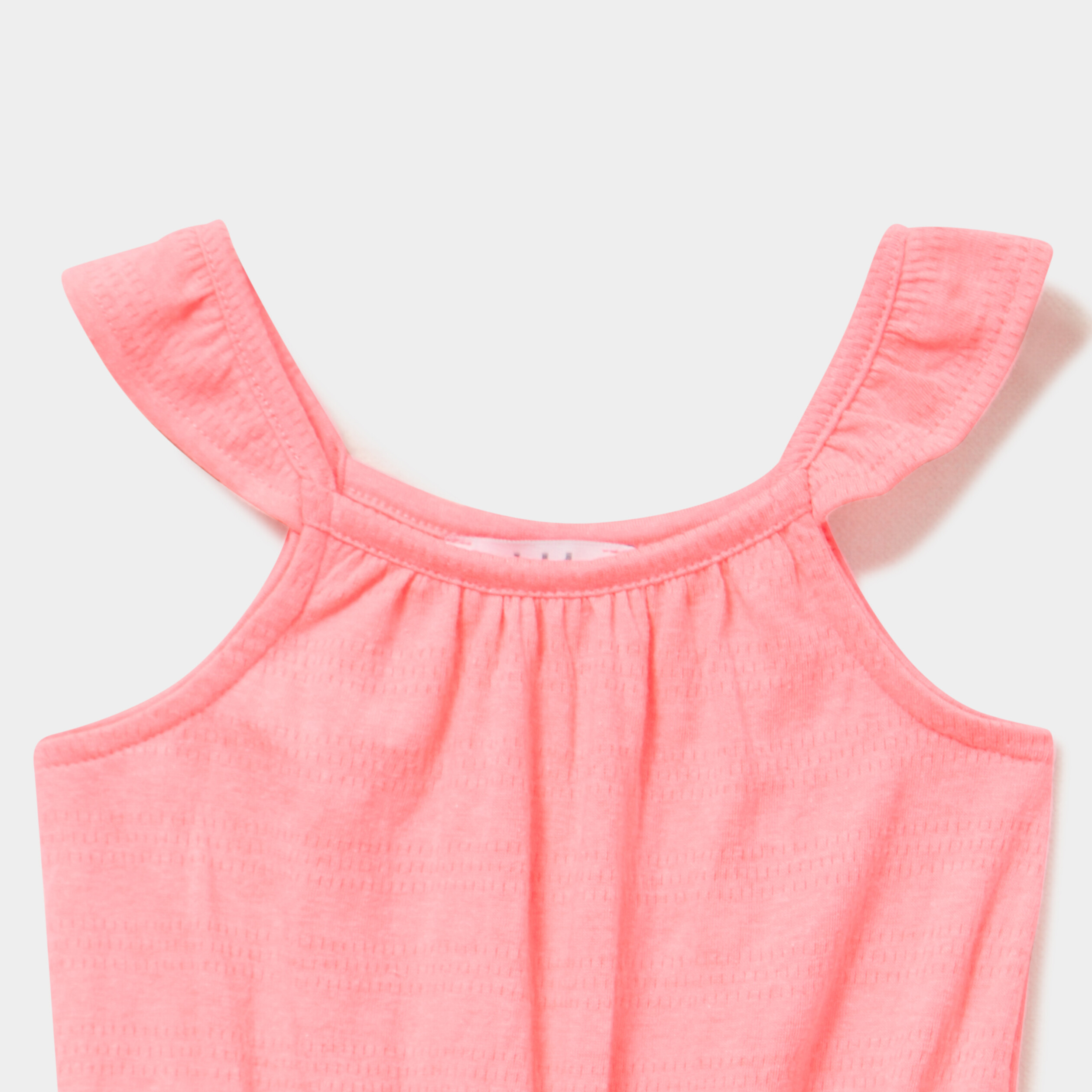 Combishort taille ajustable rose fluo b&eacute;b&eacute; fille