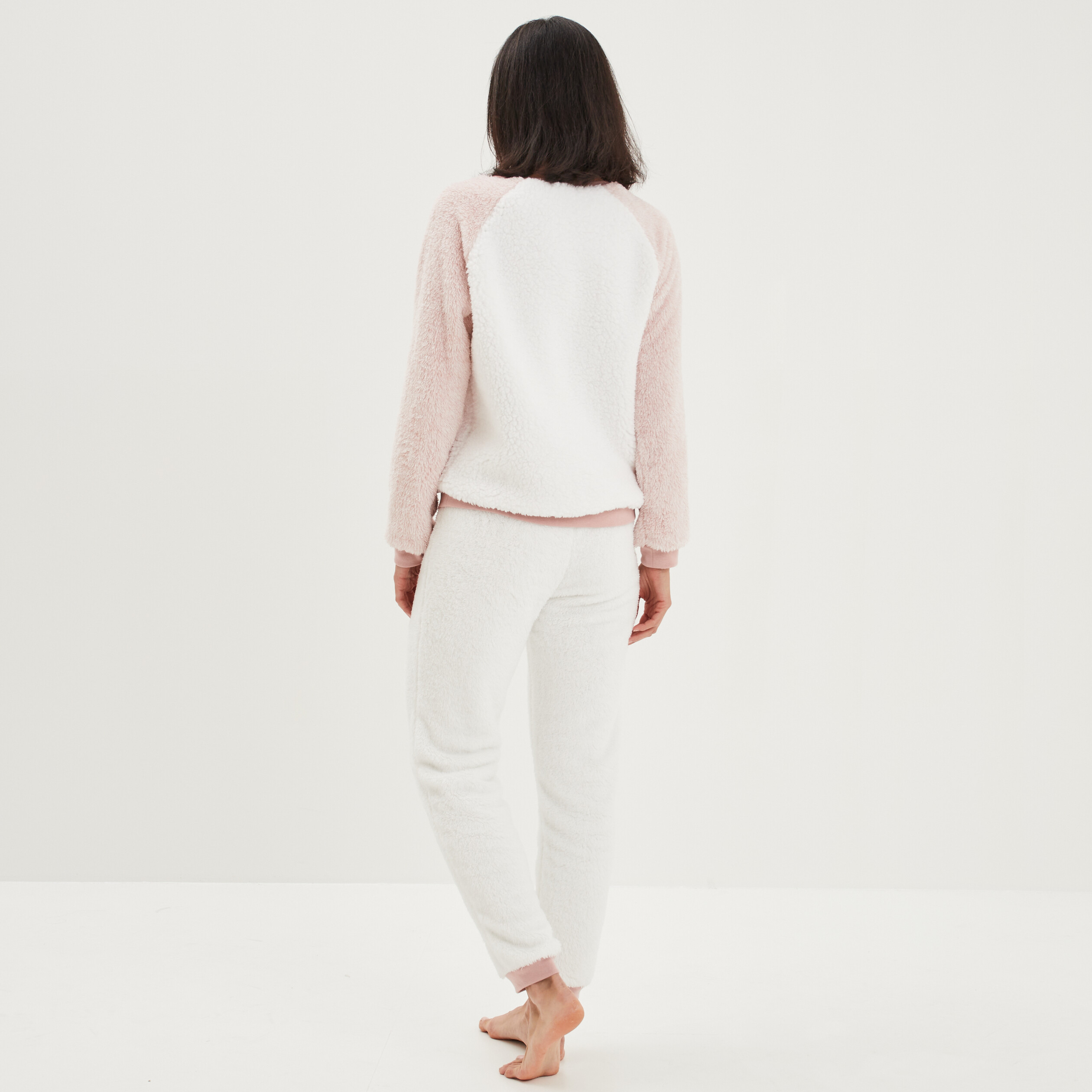 Ensemble pyjama pantalon pilou rose pastel femme