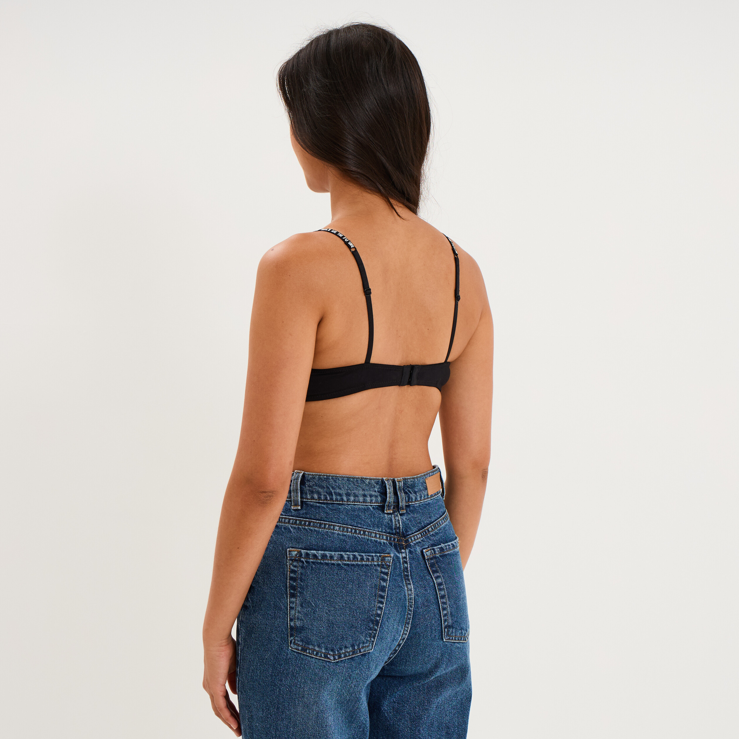 Soutien-gorge triangle padd&eacute; noir femme