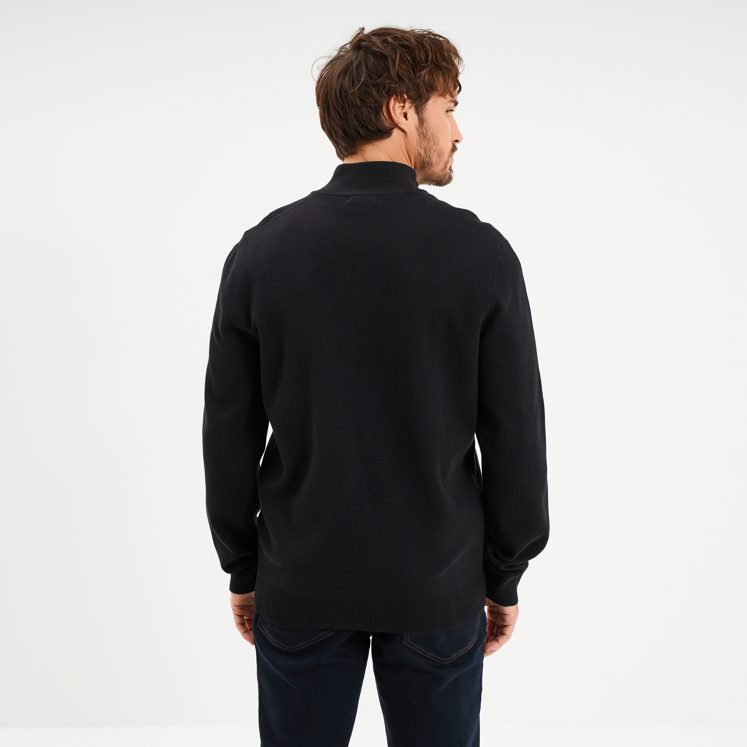 Pull camionneur manches longues noir homme