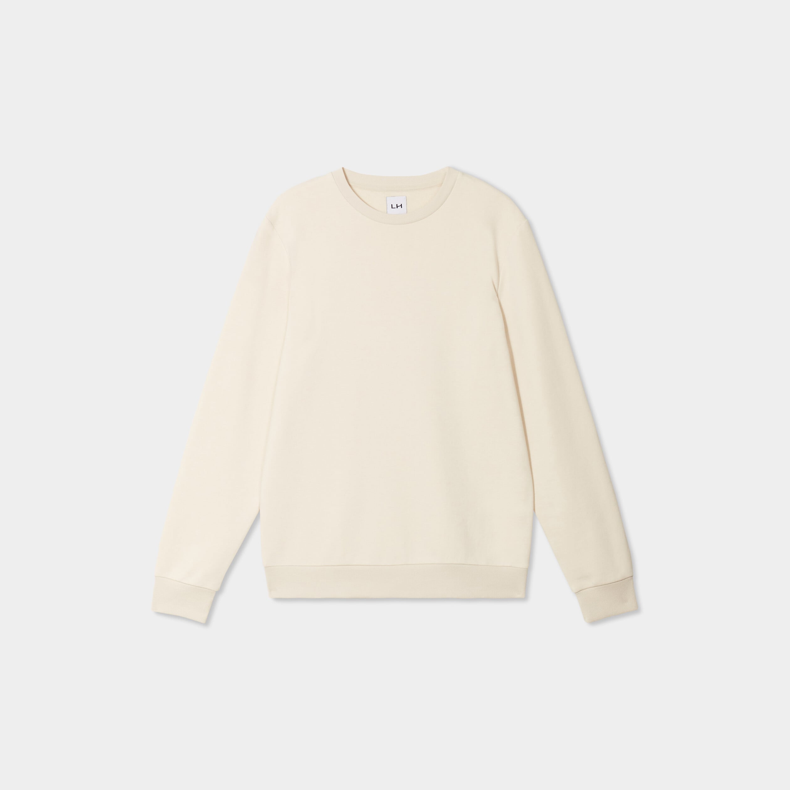 Sweat molleton col rond ecru homme