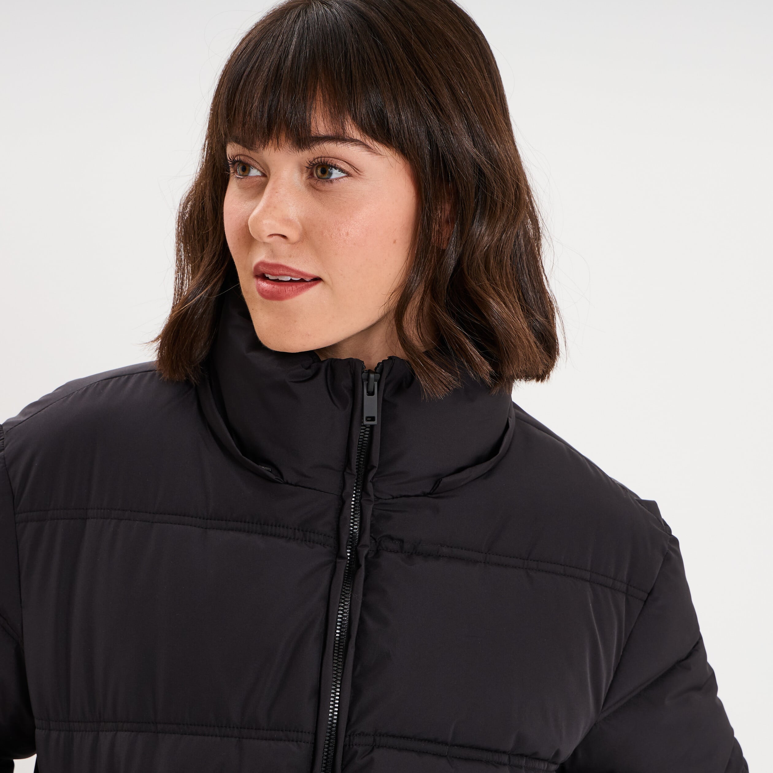 Doudoune &agrave; capuche zipp&eacute;e femme noir femme