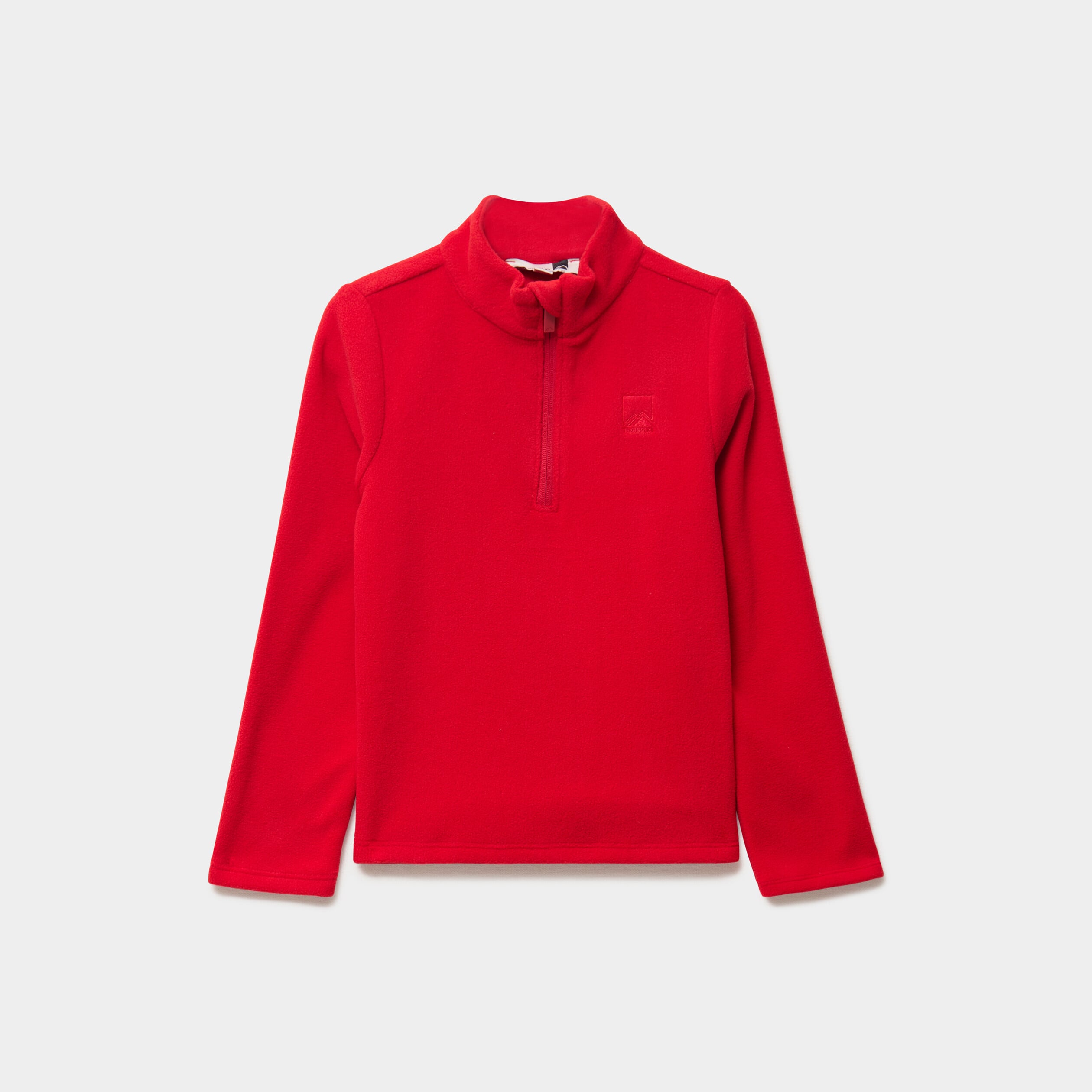 Sweat polaire col camionneur rouge gar&ccedil;on