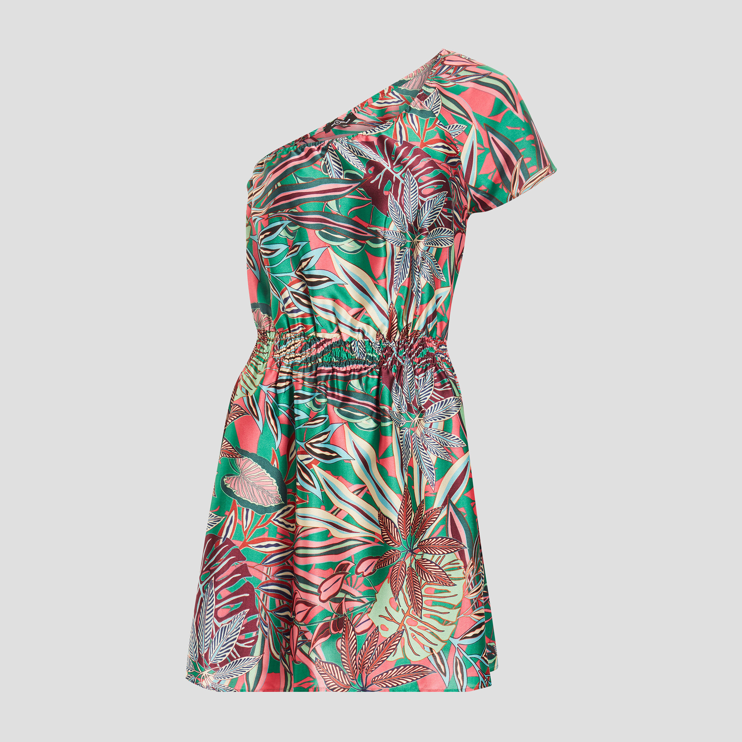 Robe droite asymétrique vert femme