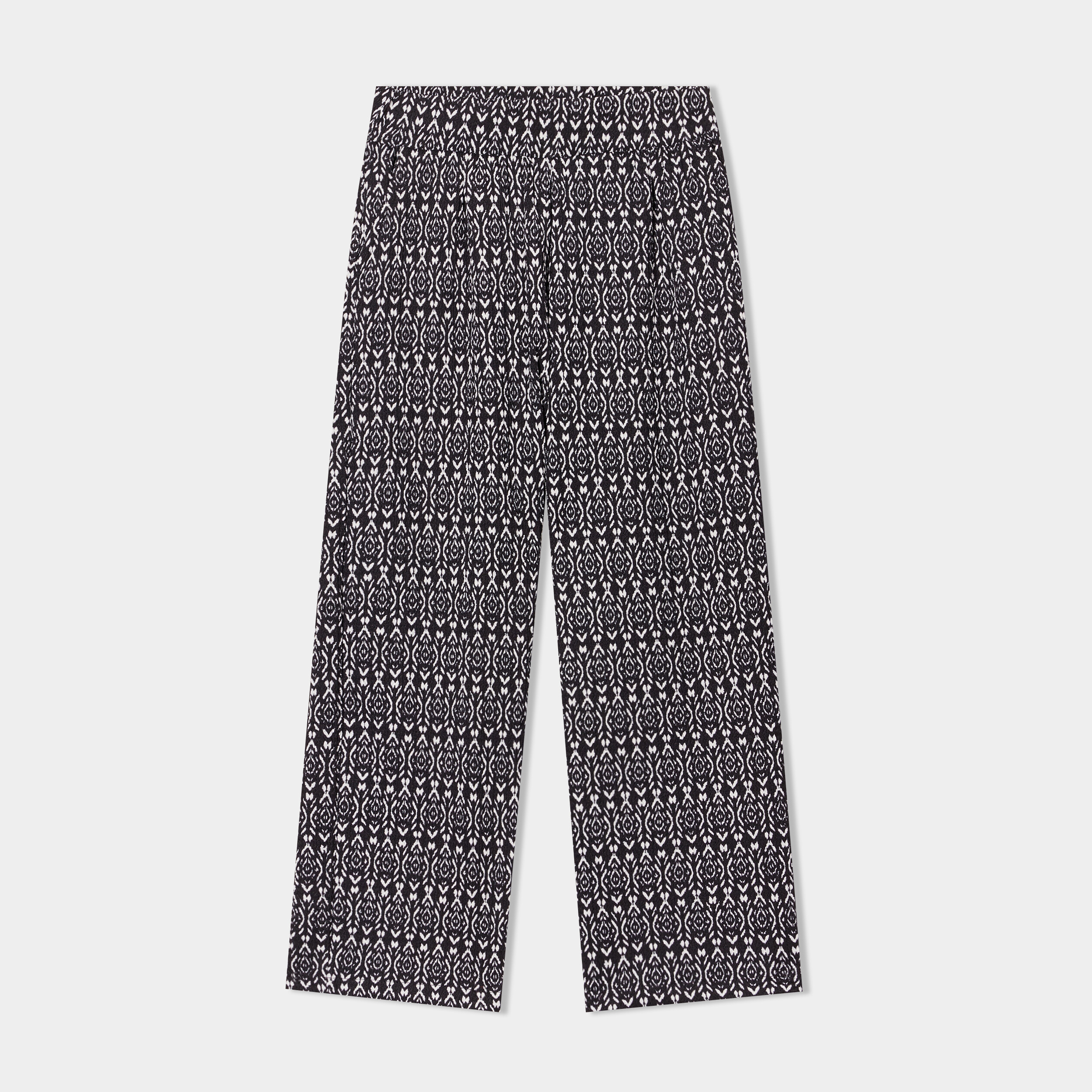 pantalon large fluide taille elastiquee noir fille Pantalon large fluide taille élastiquée noir fille