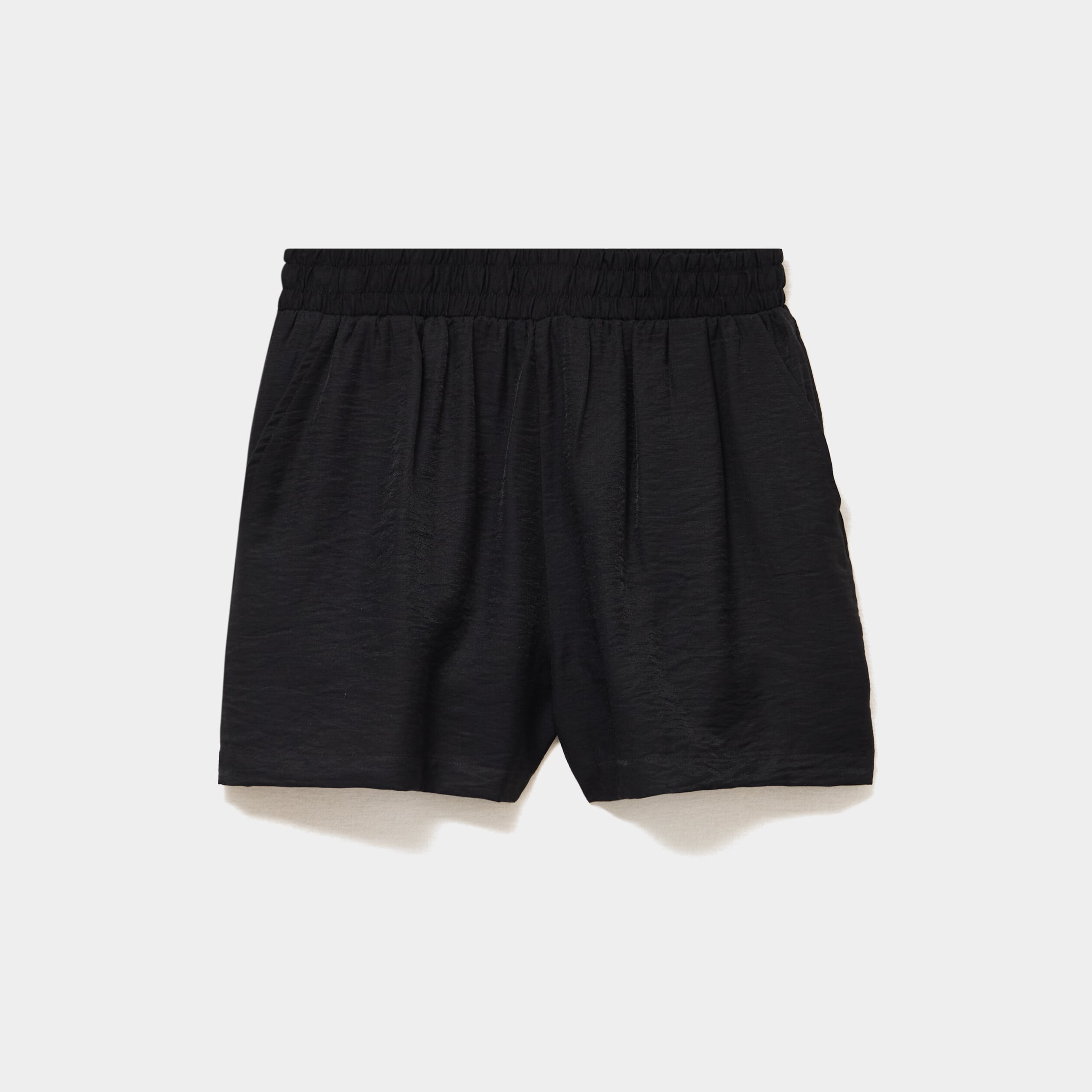 Short fluide taille &eacute;lastiqu&eacute;e noir femme