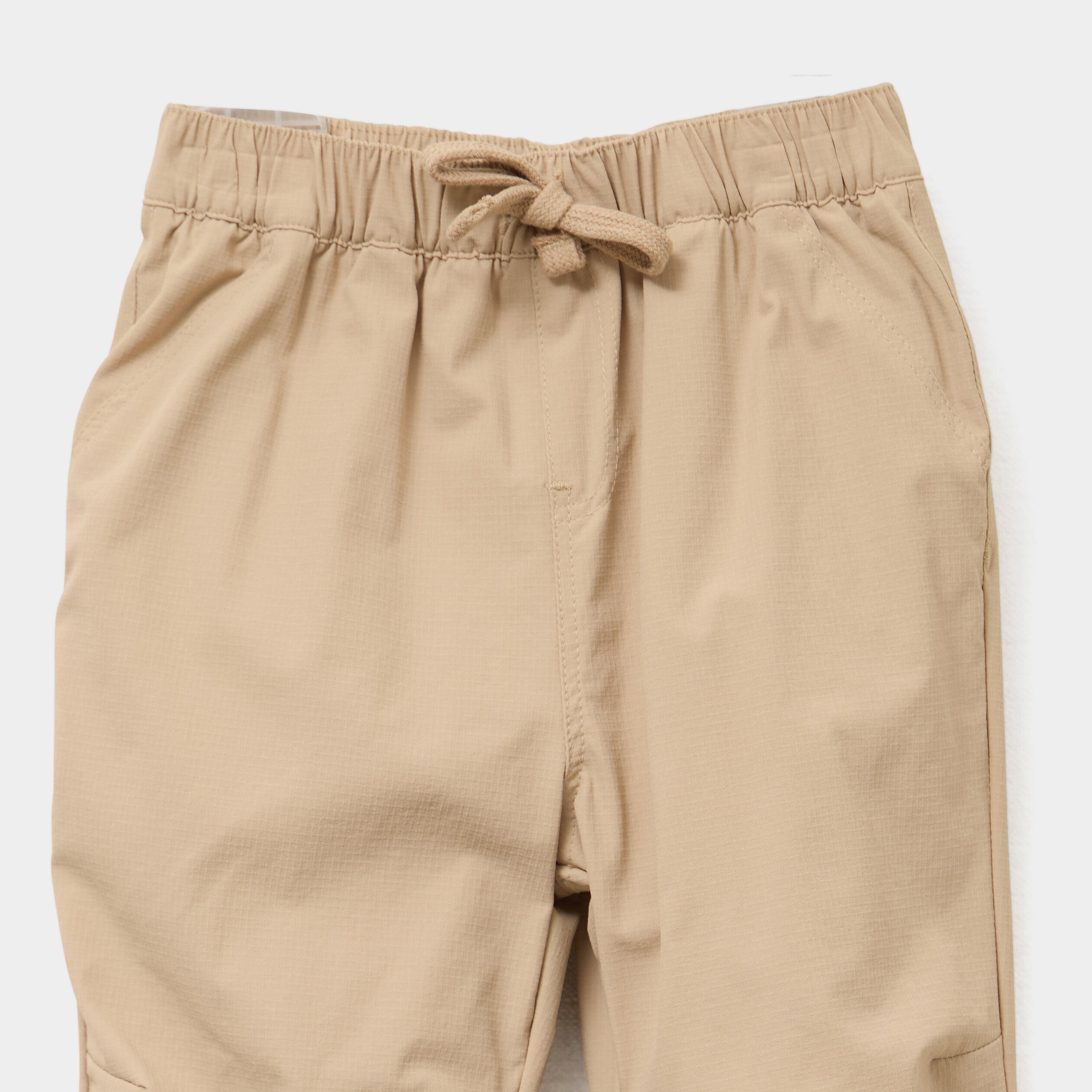 pantalon droit double taille elastiquee marron clair bebeg Pantalon droit doublé taille élastiquée marron clair bébé garçon