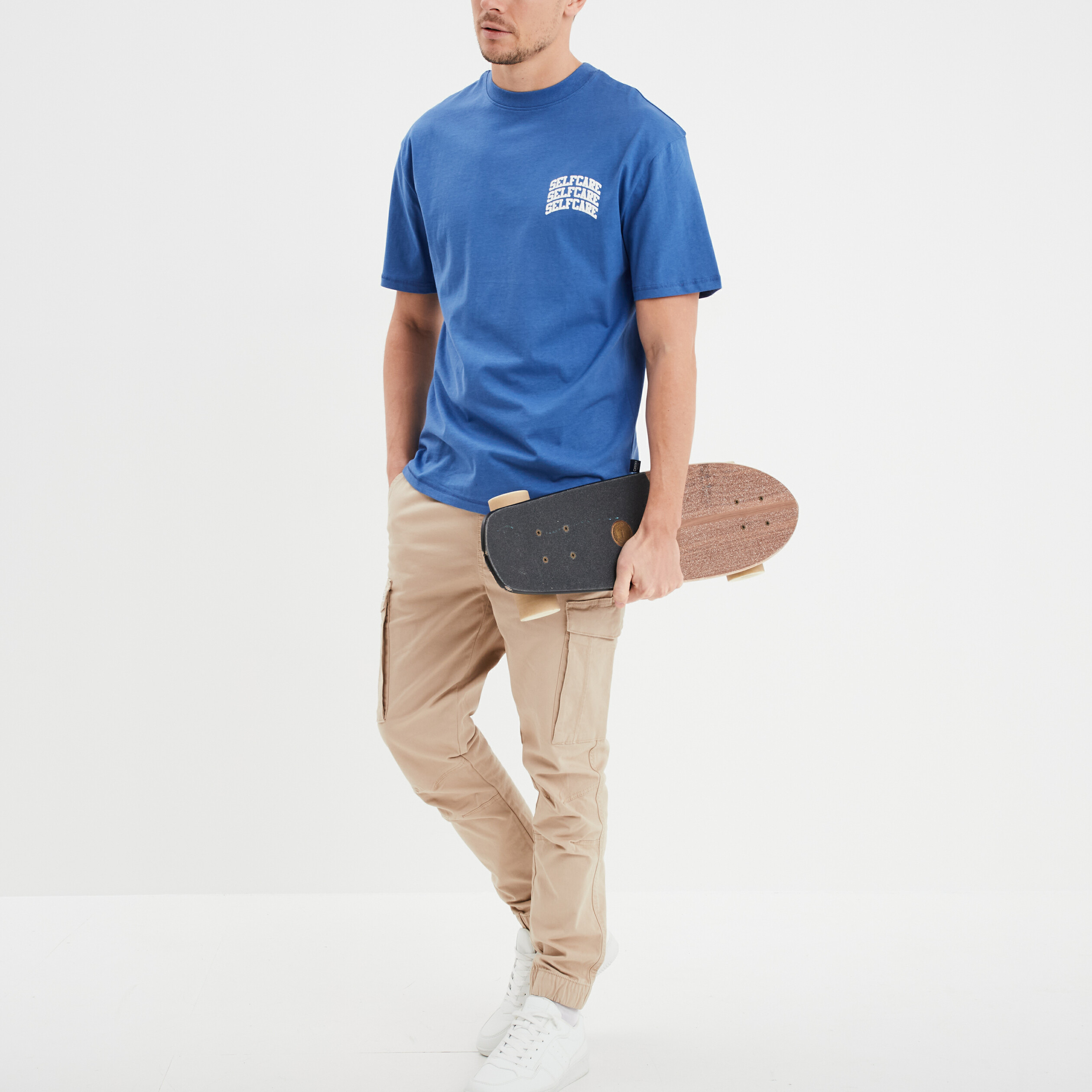 t shirt oversize manches courtes coton bleu roi homme T-shirt oversize manches courtes coton bleu roi homme