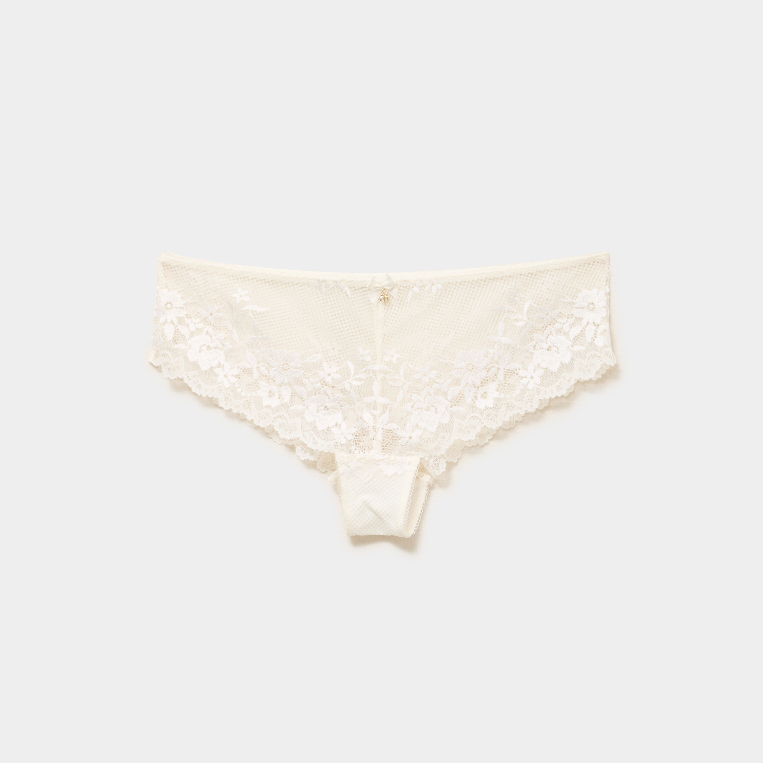 Shorty en dentelle blanc femme
