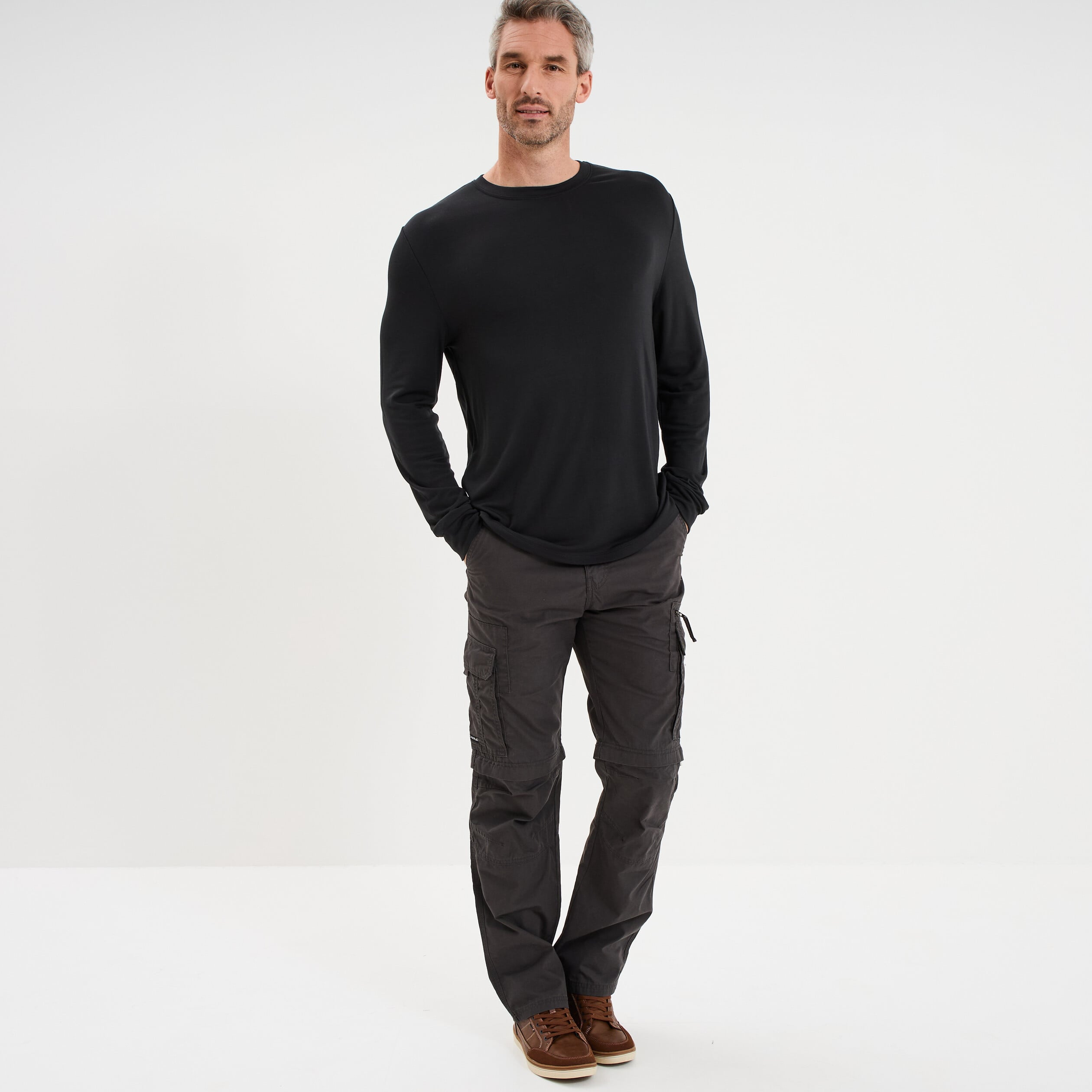 T-shirt chaud technique manches longues noir homme