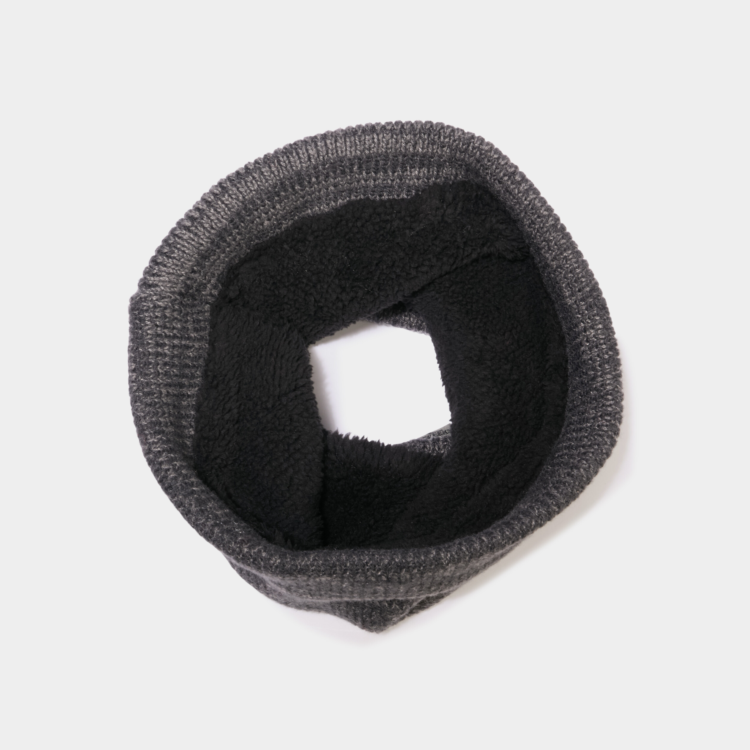 Tour de cou tricot&eacute; doubl&eacute; gris fonc&eacute; homme