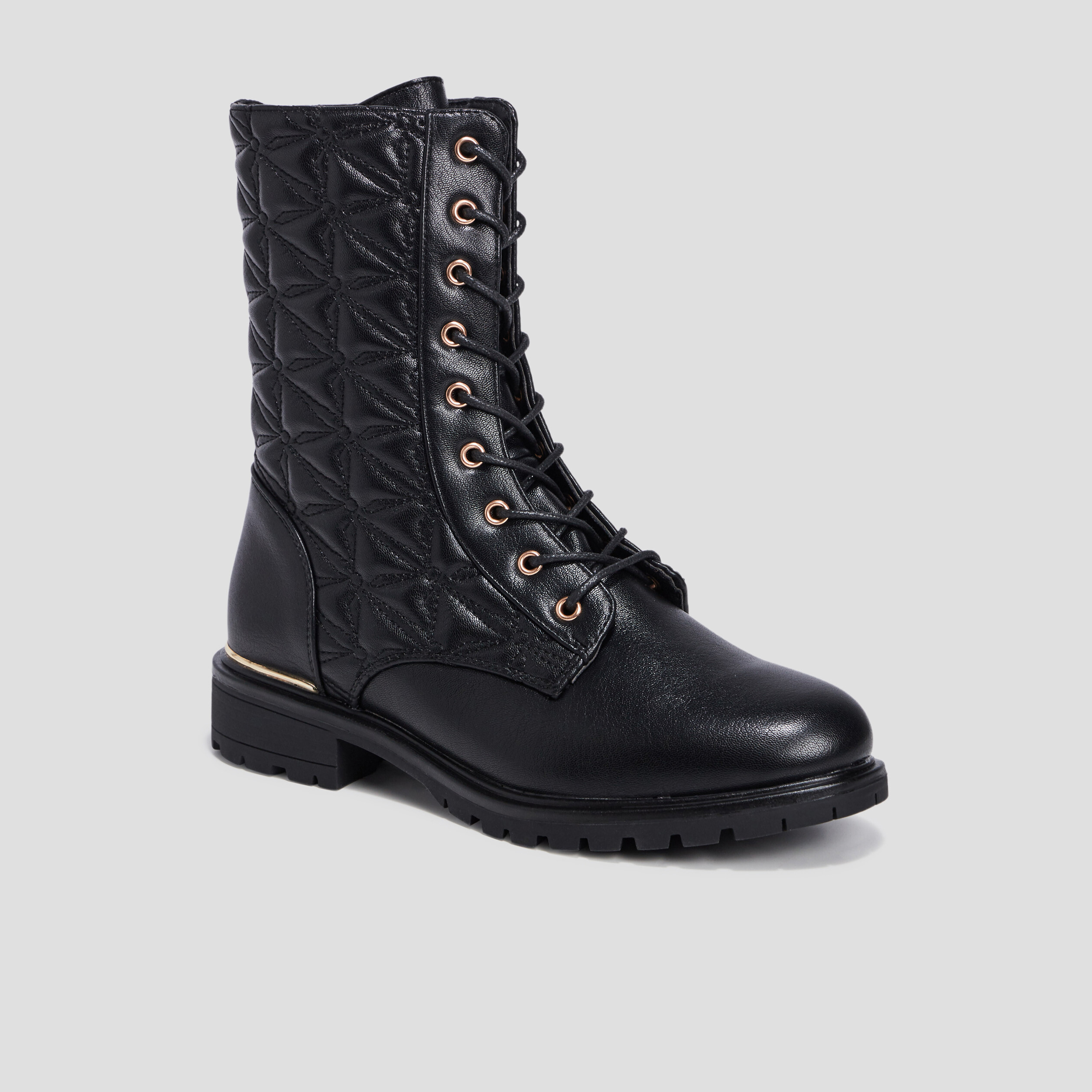 Bottines matelass&eacute;es noir femme