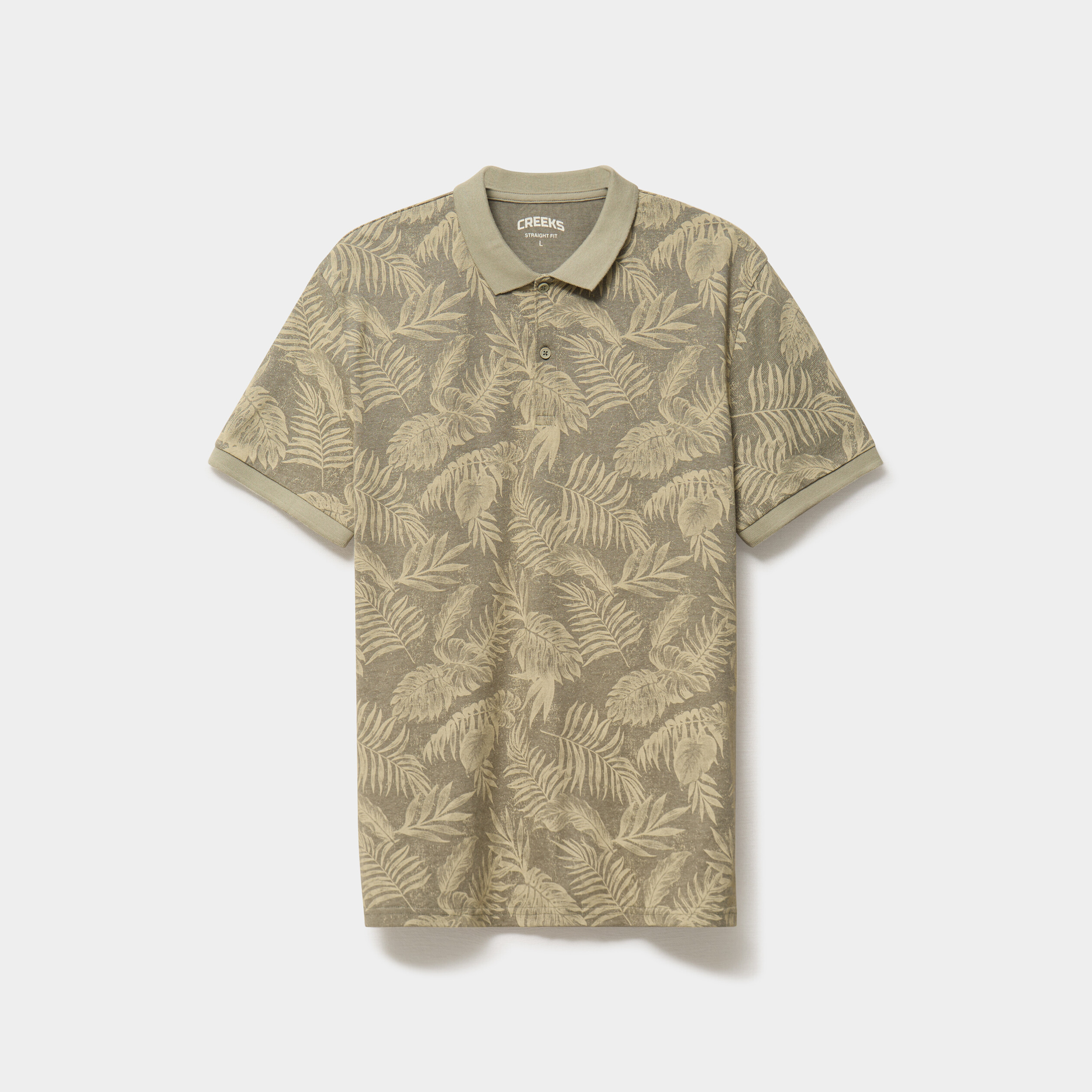 Polo jersey droit manches courtes coton vert homme