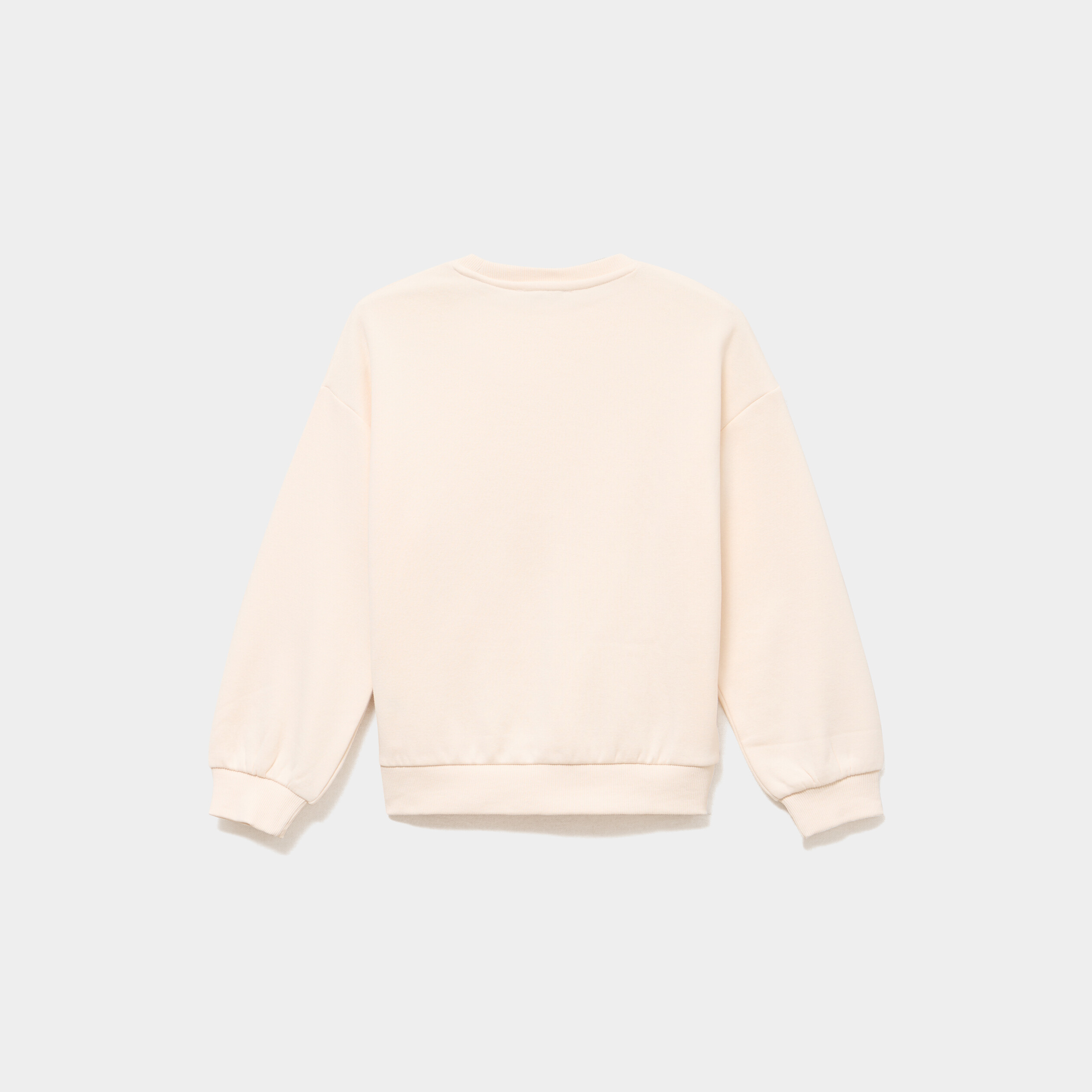 Sweat oversize avec noeuds macram&eacute; ivoire fille