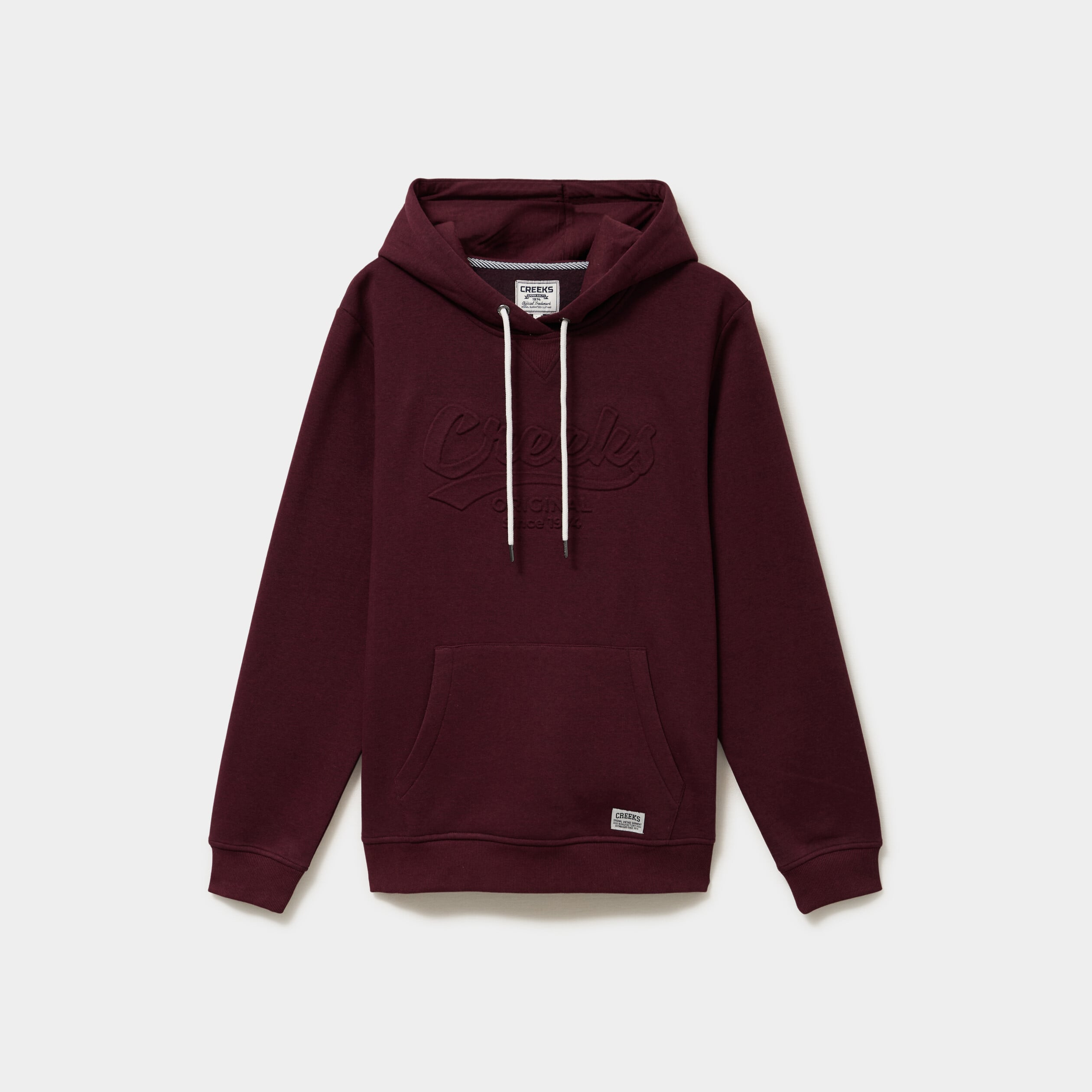 Sweat hoodie 1 poche et capuche prune homme