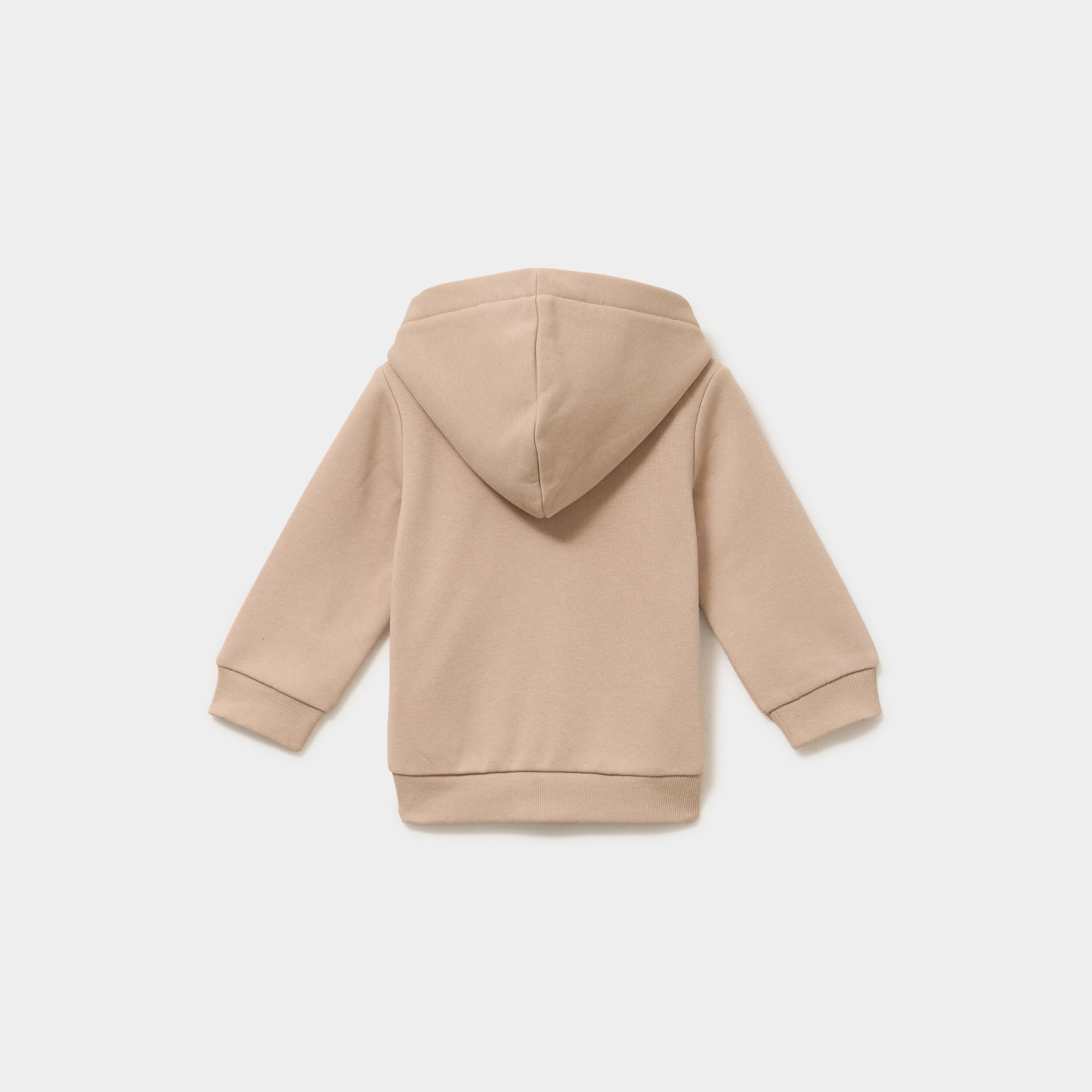 Sweat zipp&eacute; molletonn&eacute; &agrave; capuche sable b&eacute;b&eacute; gar&ccedil;on