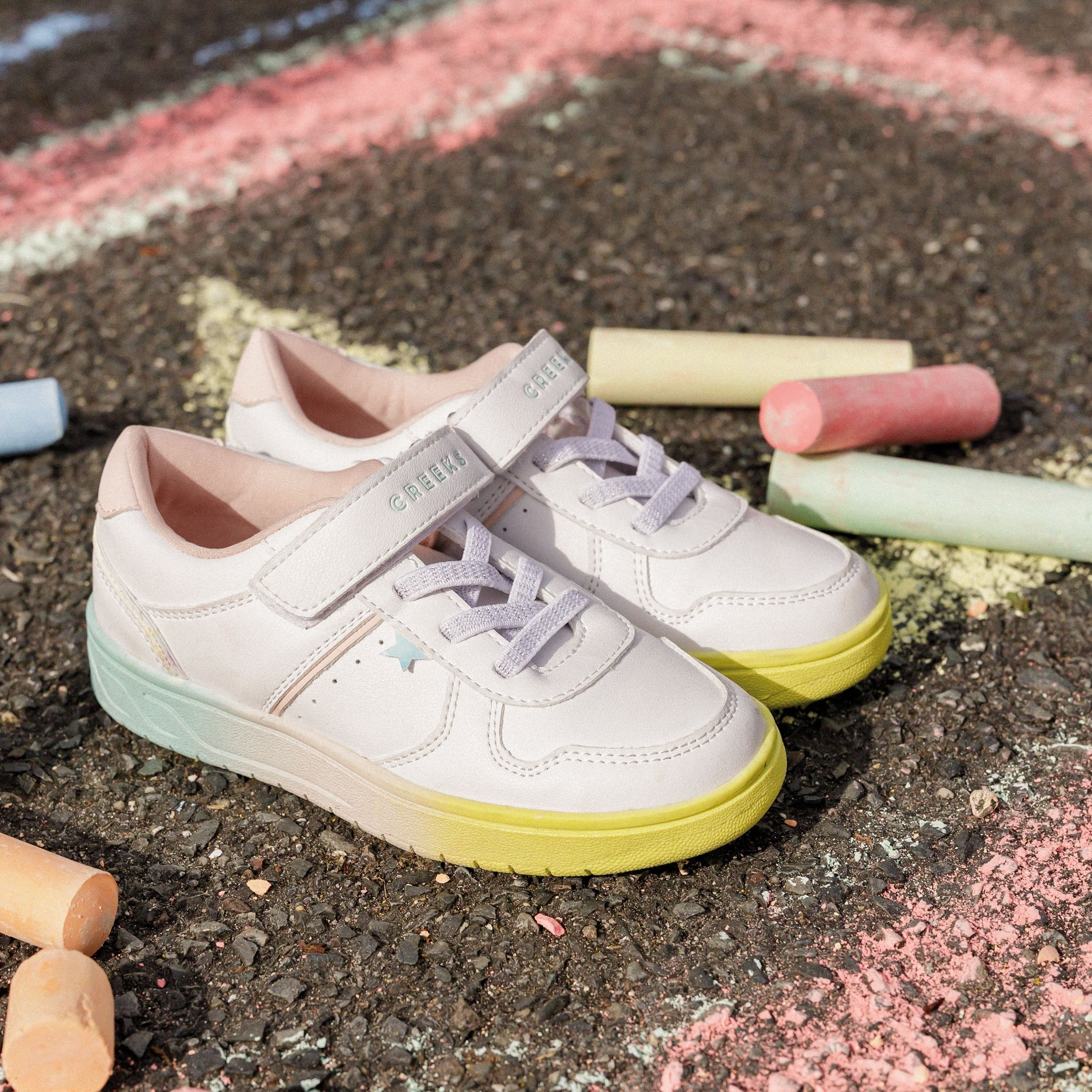 Tennis Creeks à scratch blanc fille