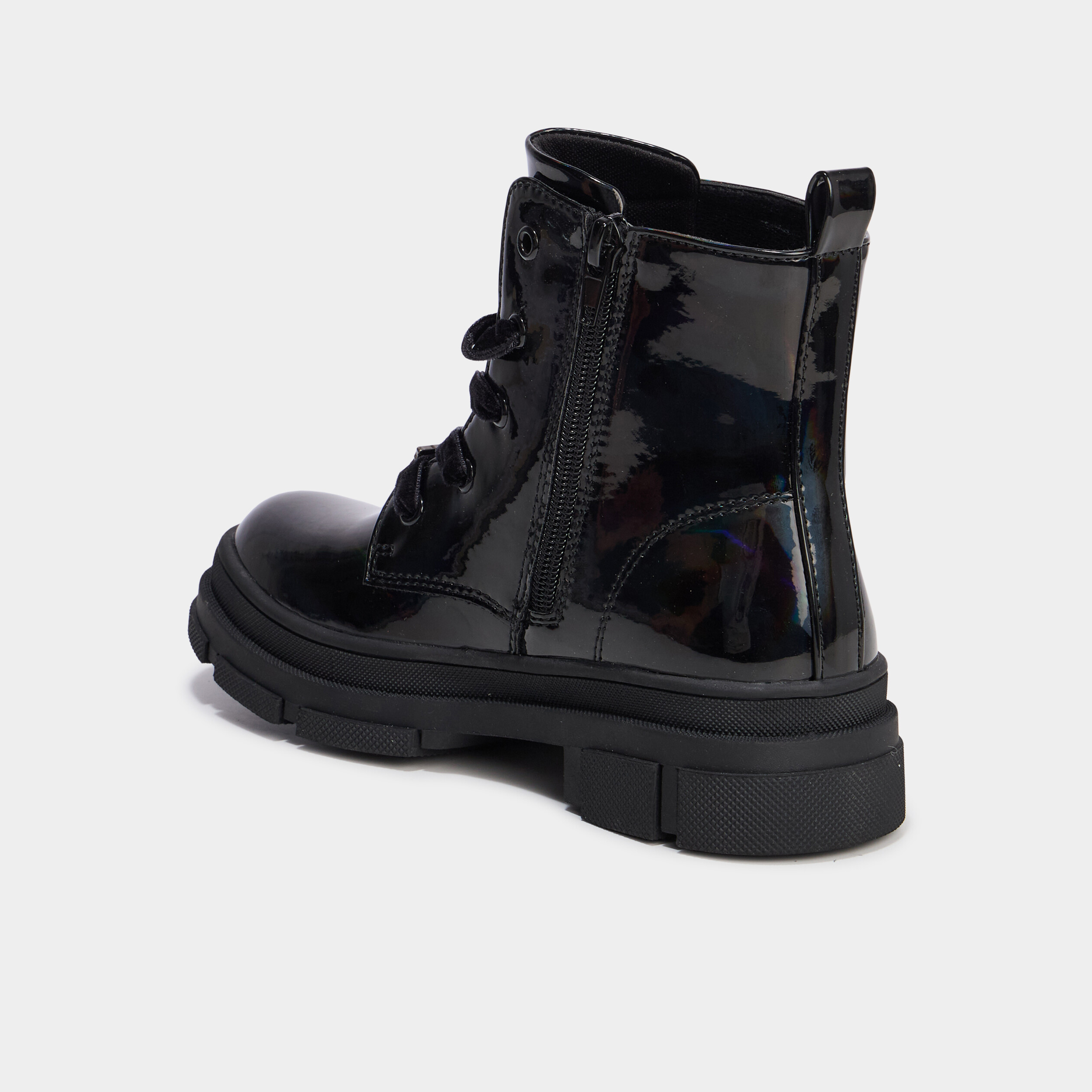 Boots effet holographique Mercredi noir fille